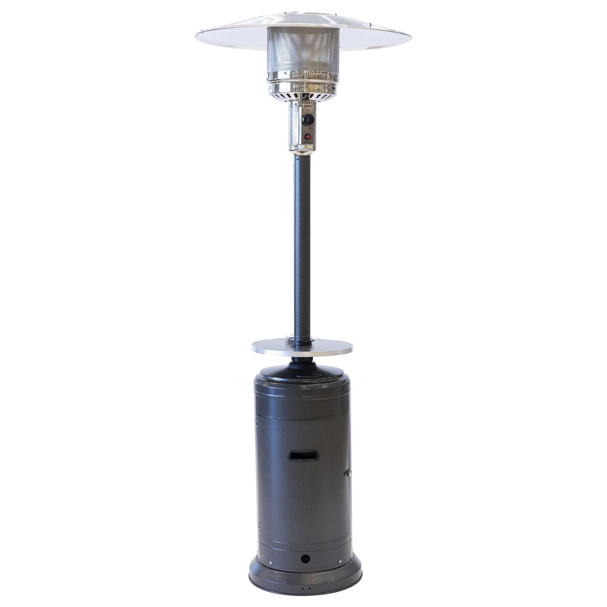 Az Patio Heaters 87 Patio Heater with Table in Hammered Silver | NFM