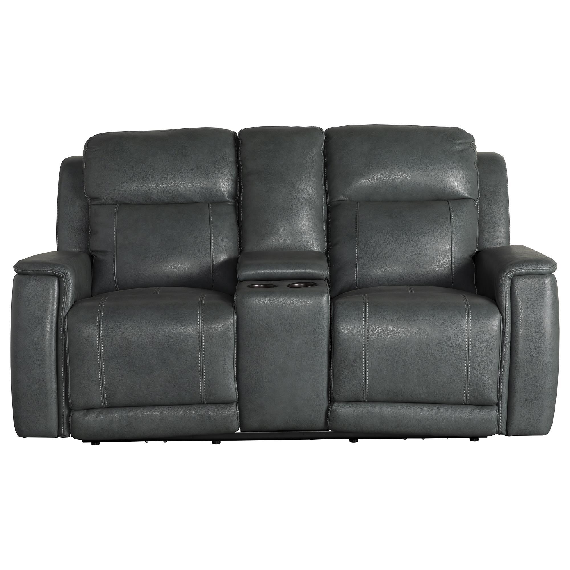 Bassett Conover Power Reclining Console Loveseat with Power  