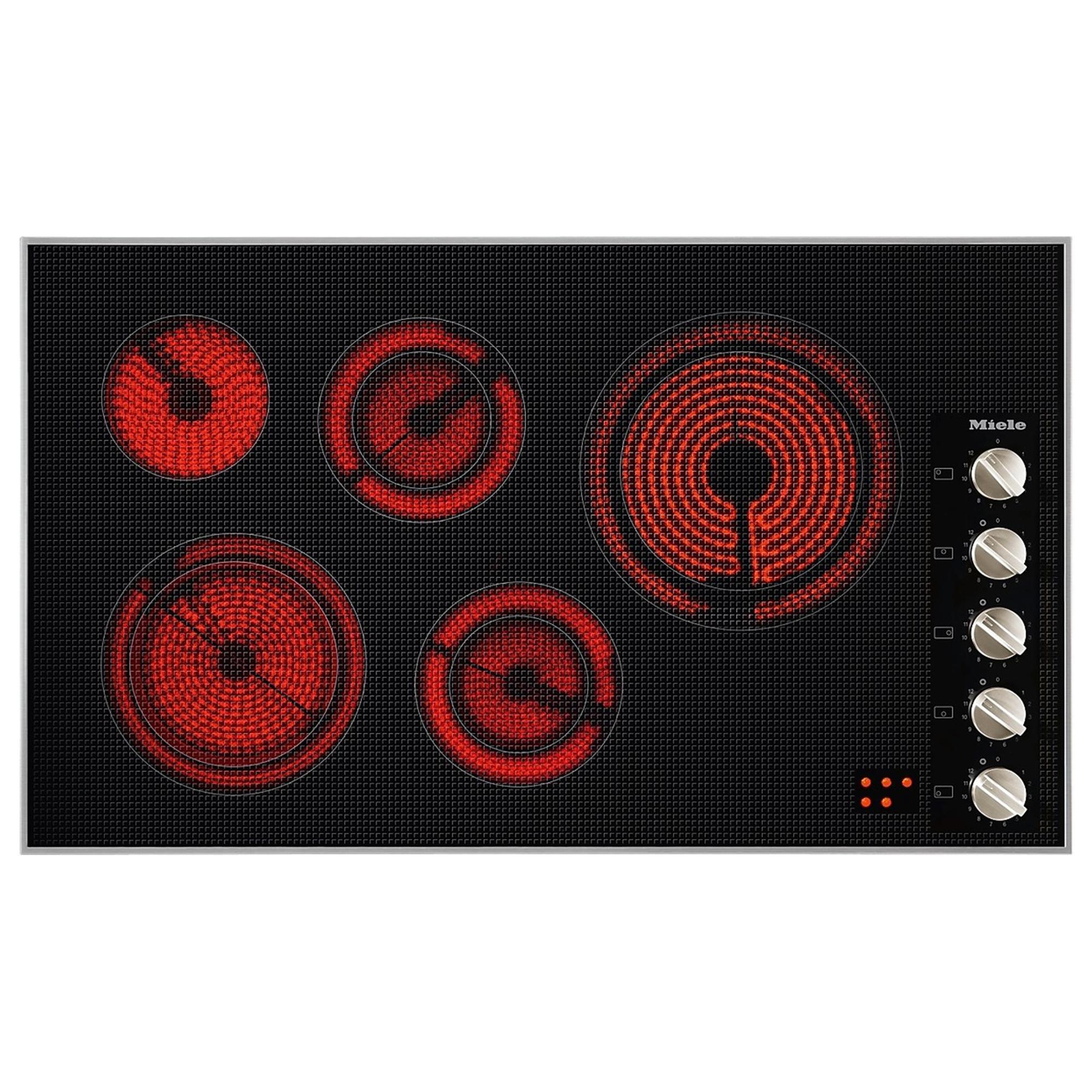 Miele 36" Electric Cooktop with 5 High Speed Ribbon Elements in Black