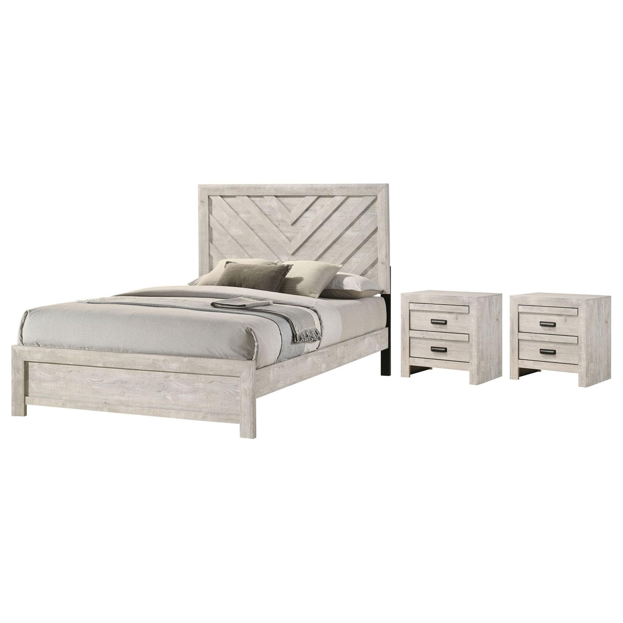 Crown Mark Valor 3-Piece Queen Bedroom Set with Two