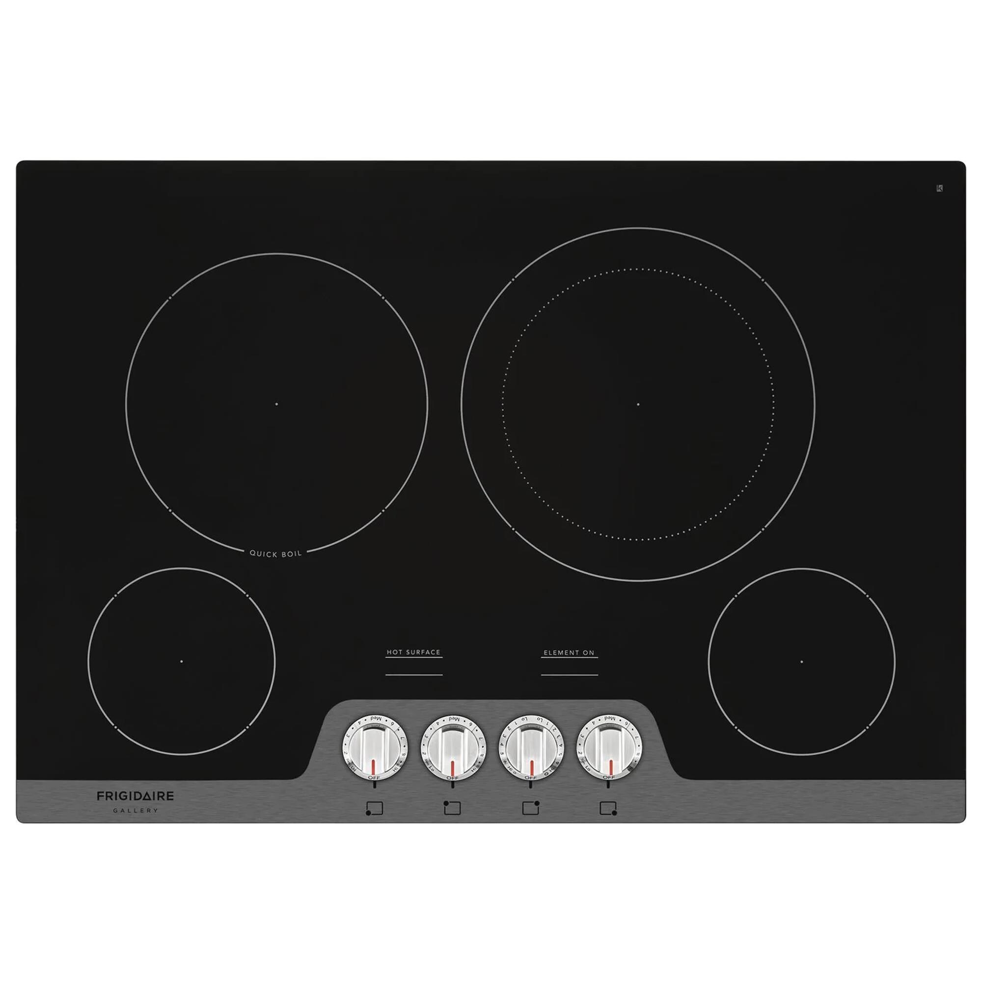 frigidaire glass top stove burner turns on and off