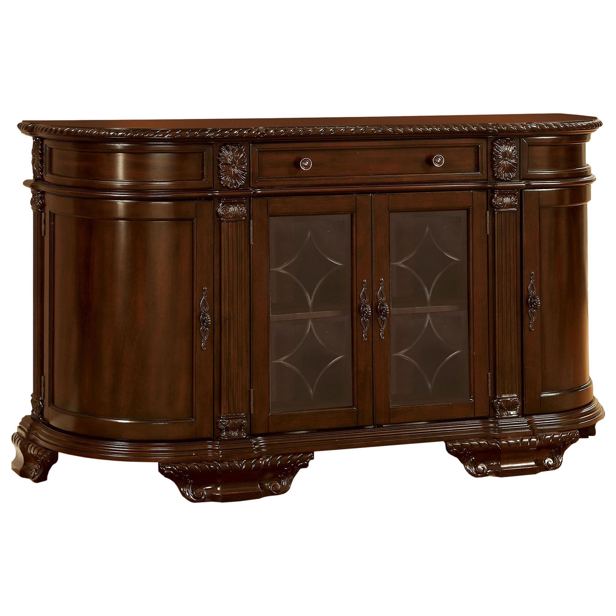 Furniture of America Watson Multi-Storage Buffet in Brown Cherry