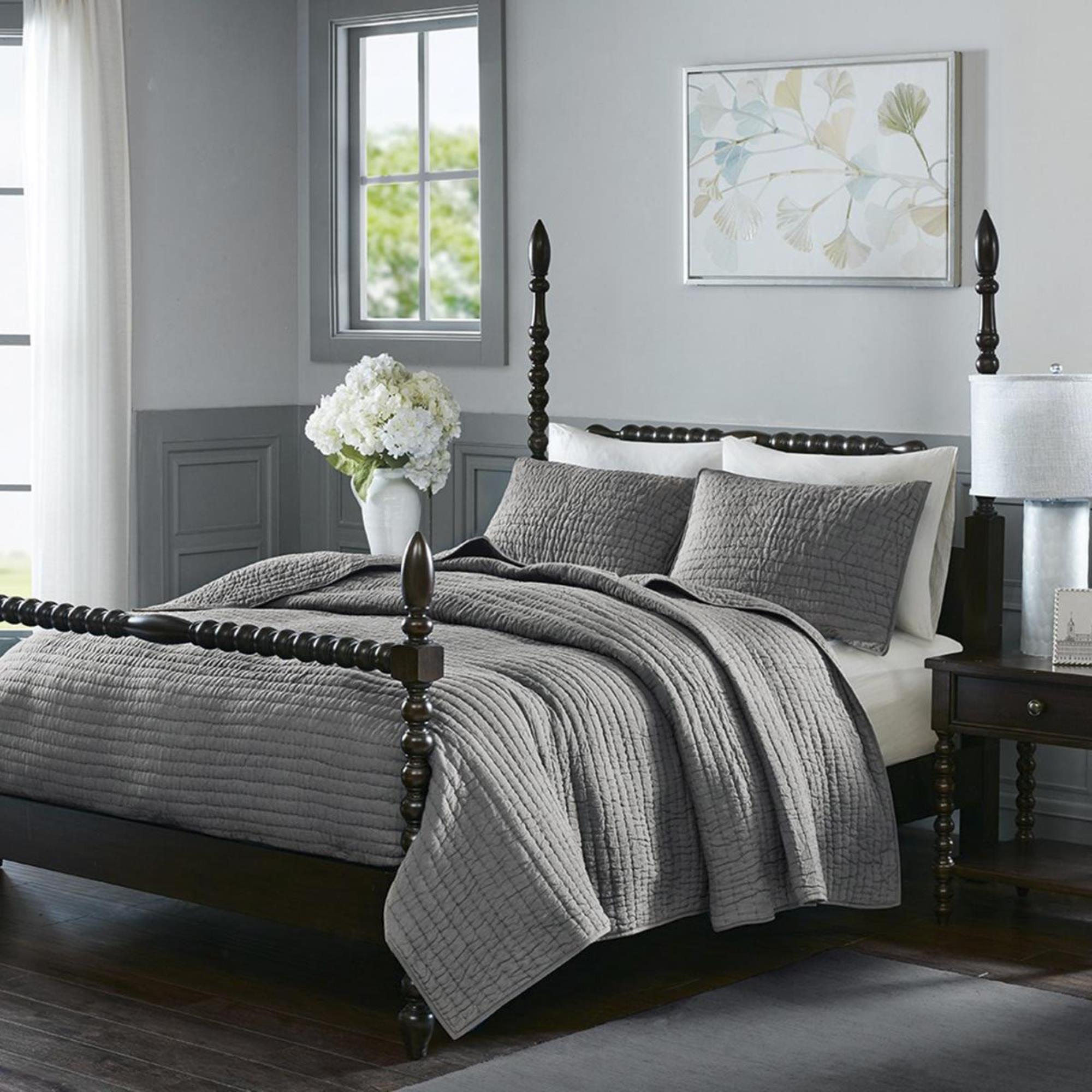 Goldstar Bedding Serene 3 Piece King Coverlet Set In Grey Nebraska Furniture Mart