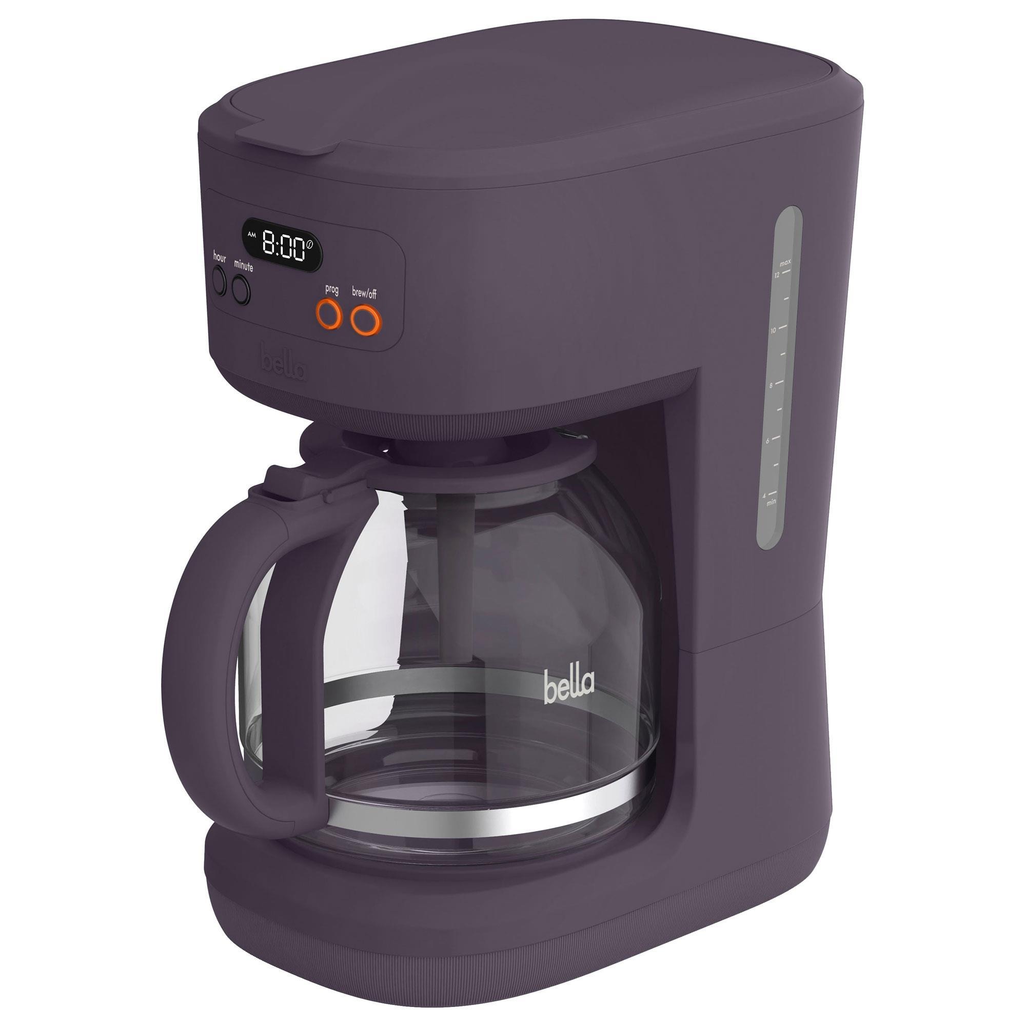 Bella 12-Cup Programmable Coffee Maker in Plum