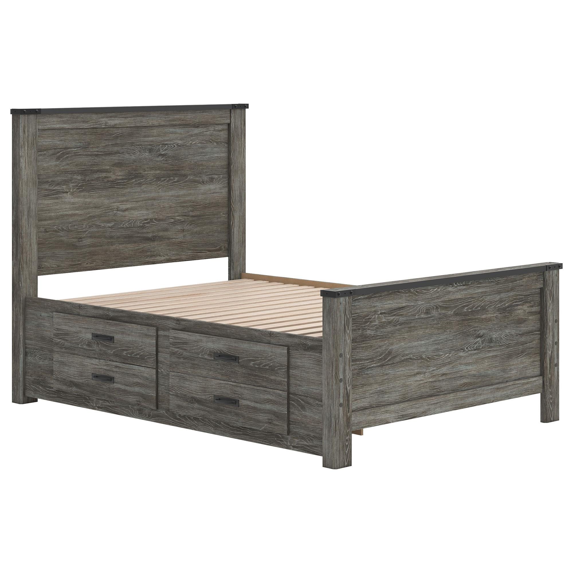 Ashley Frandern Full Platform Bed with Storage in Warm Gray