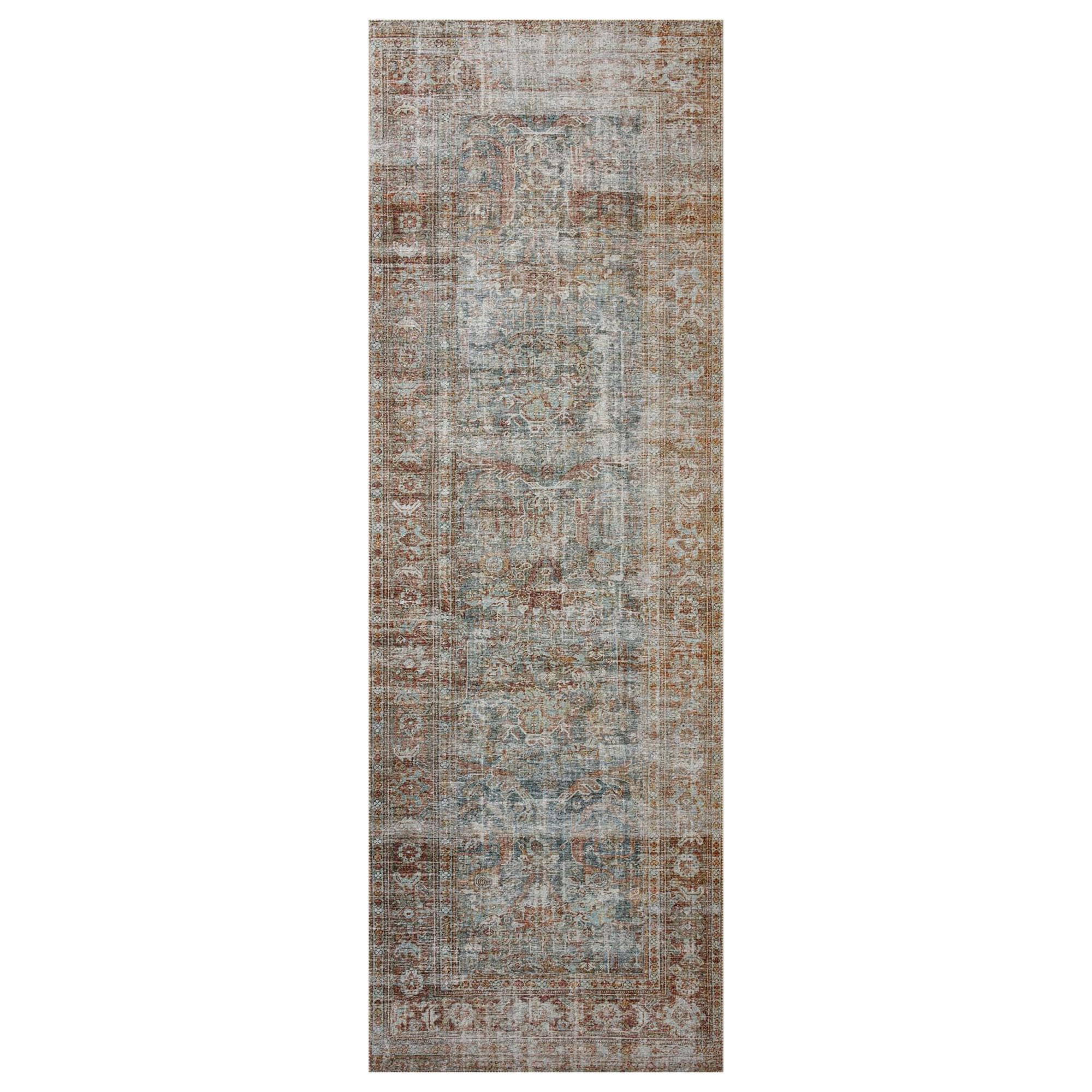Chris Loves Julia x Loloi Jules 2' x 5' Lagoon and Brick Area Rug