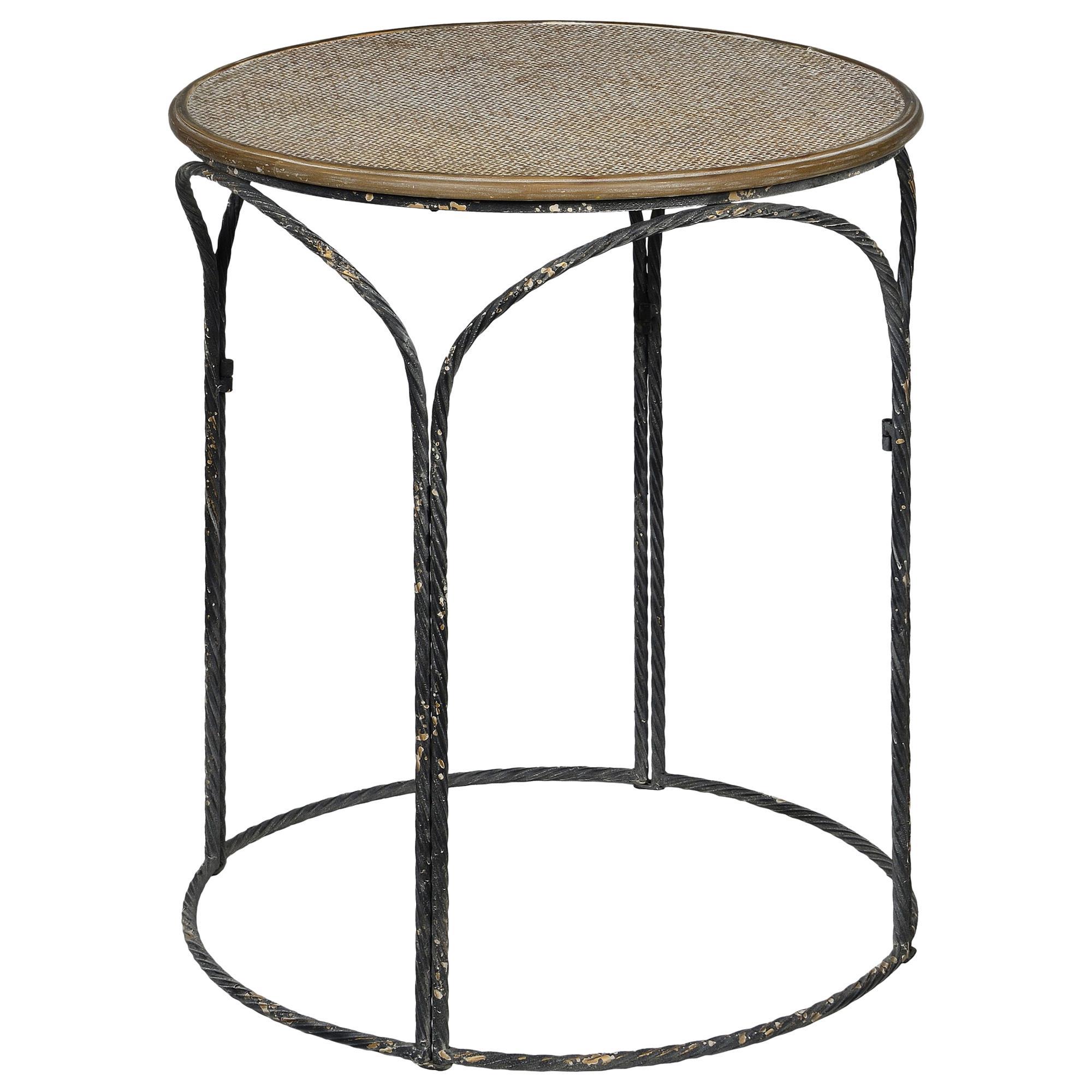 Southern Lighting Abner Side Table in Distressed Black and Brown NFM