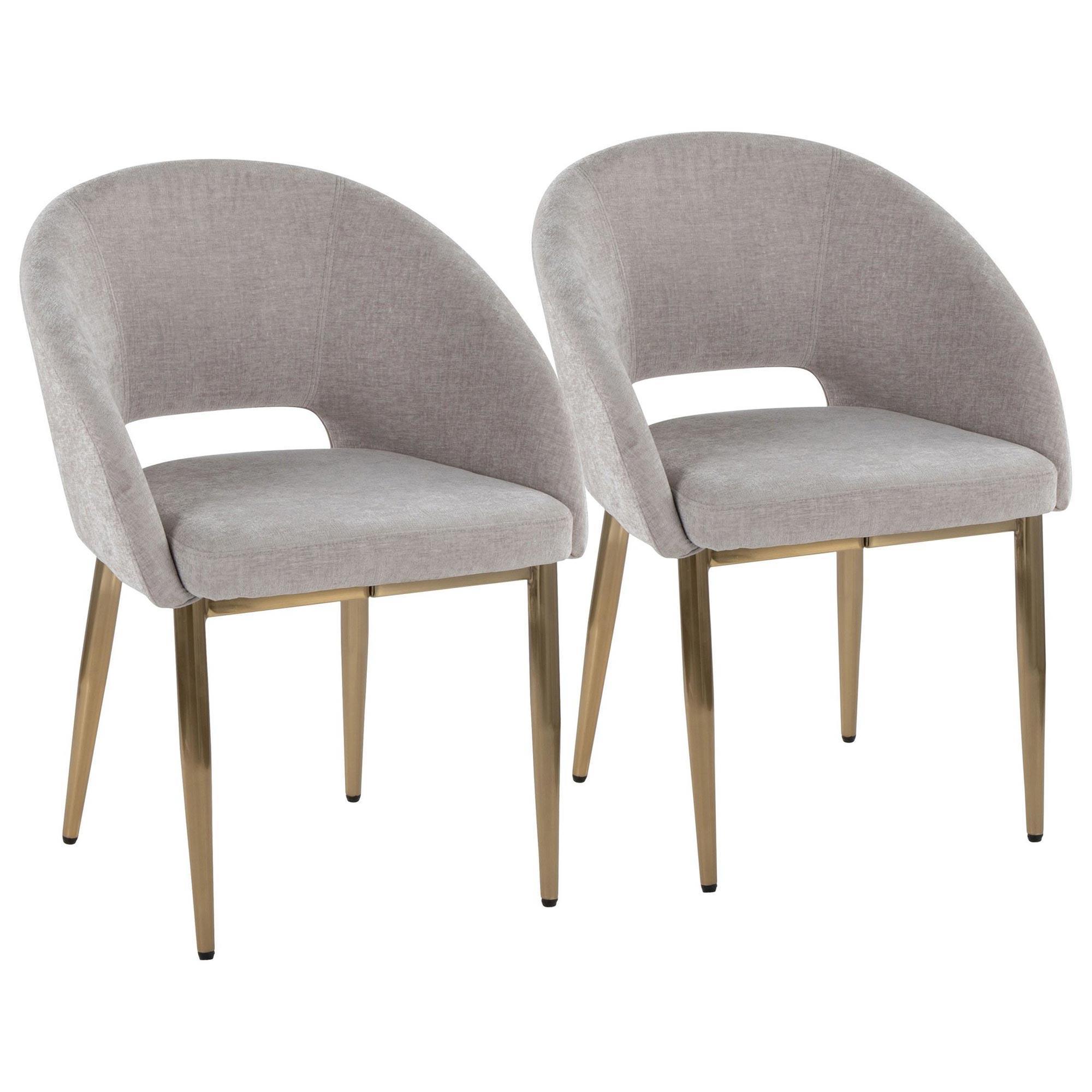 LumiSource Renee Upholstered Contemporary Chair in Black Metal and