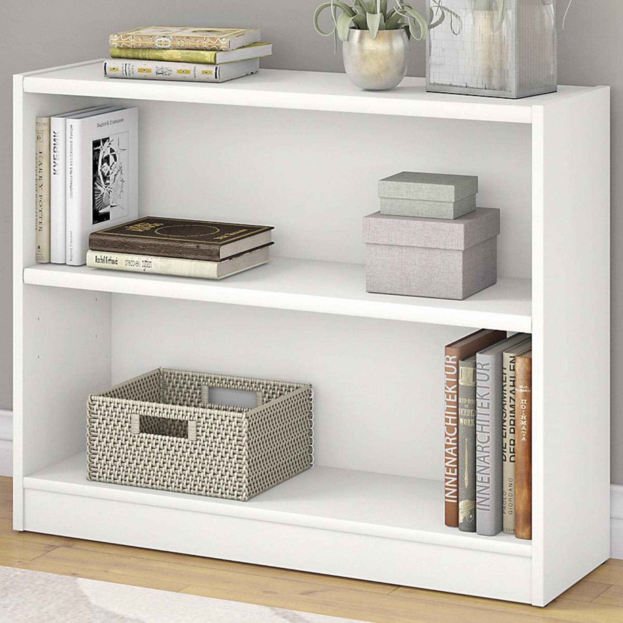 Bush Universal 2Shelf Bookcase in Pure White Nebraska Furniture Mart