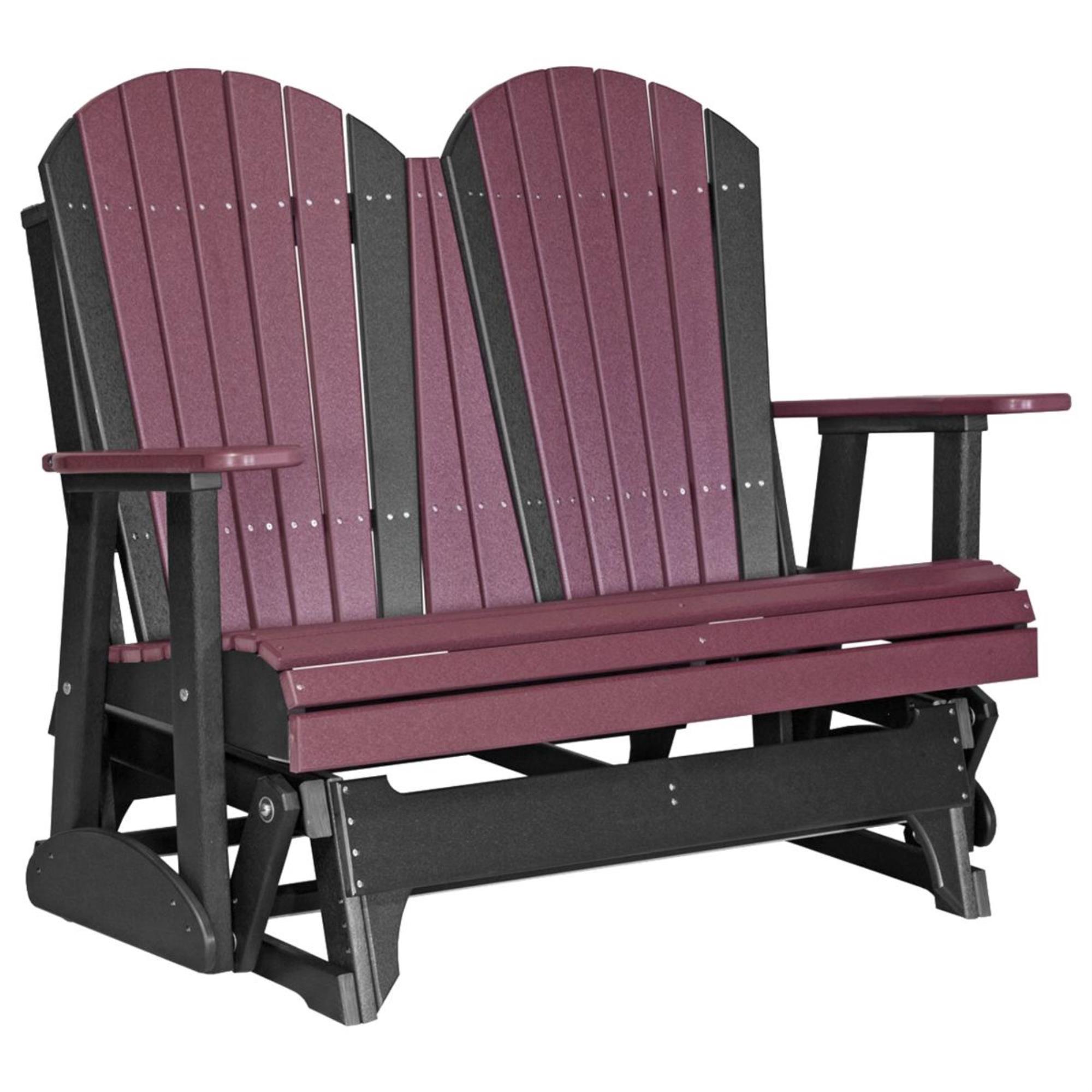 Amish Orchard 4' Adirondack Glider in Cherrywood and Black NFM