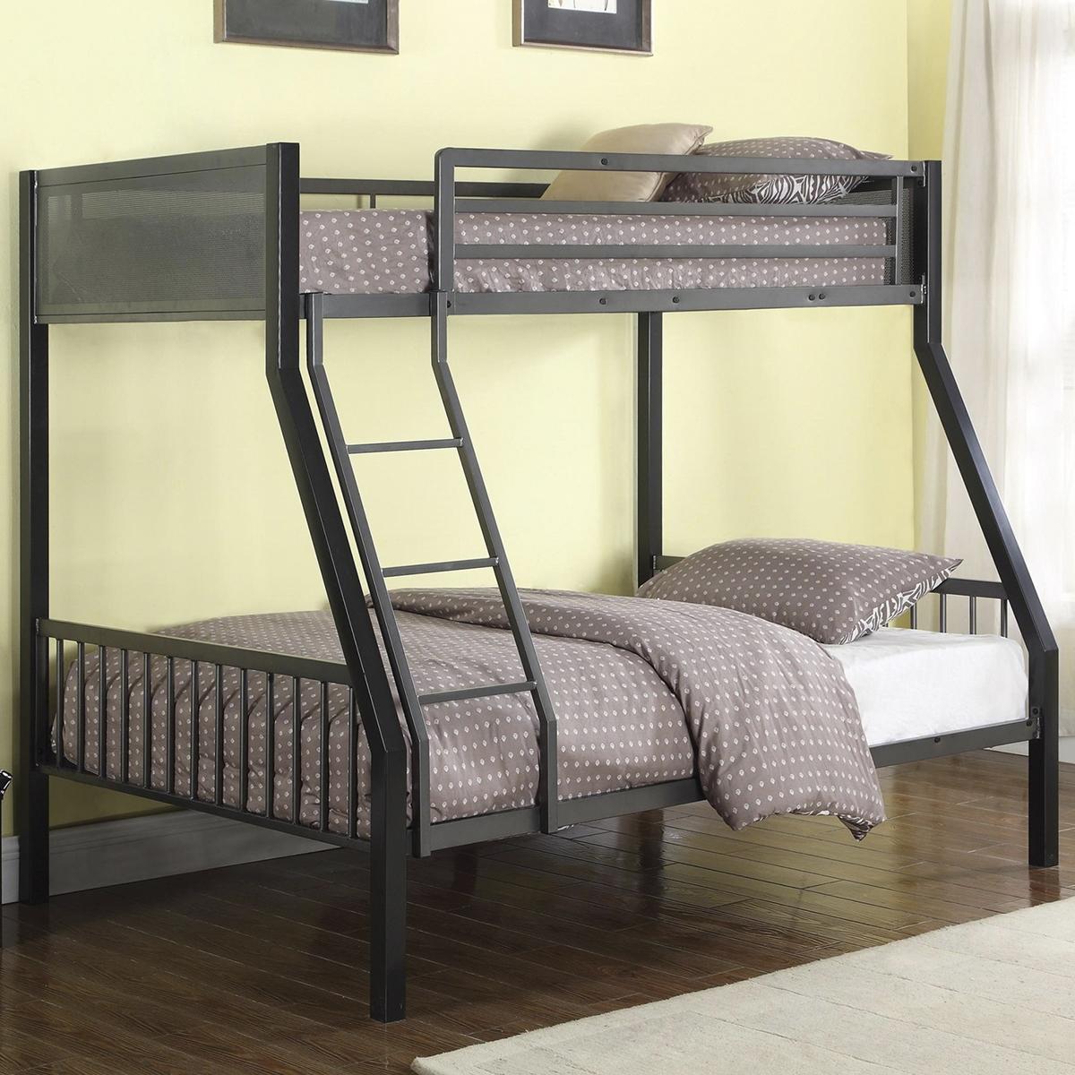 Pacific Landing Twin over Full Loft Bunk Bed in Black and Grey Shop NFM