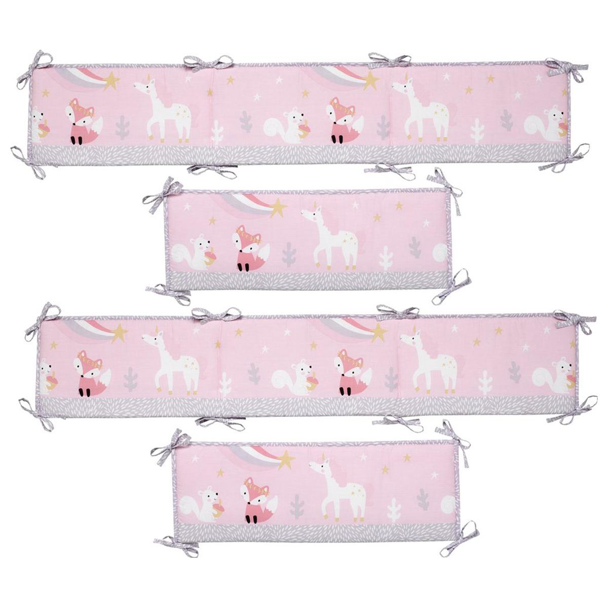 Lambs And Ivy Rainbow Unicorn 4 Piece Baby Crib Bumper In Pink And Purple Nebraska Furniture Mart
