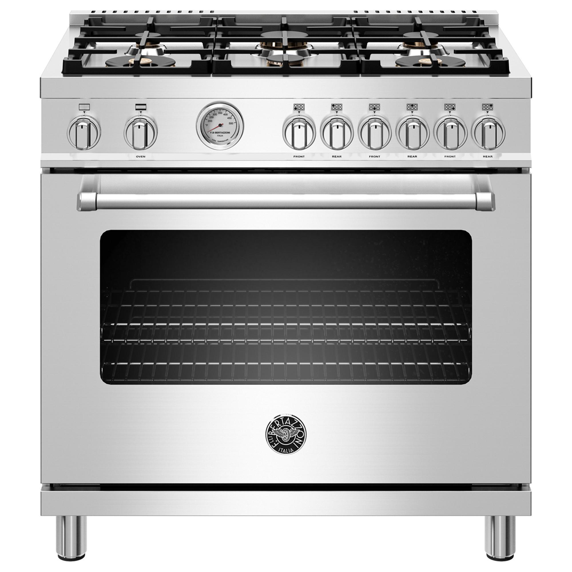 Bertazzoni 36" Gas Range in Stainless Steel Nebraska Furniture Mart