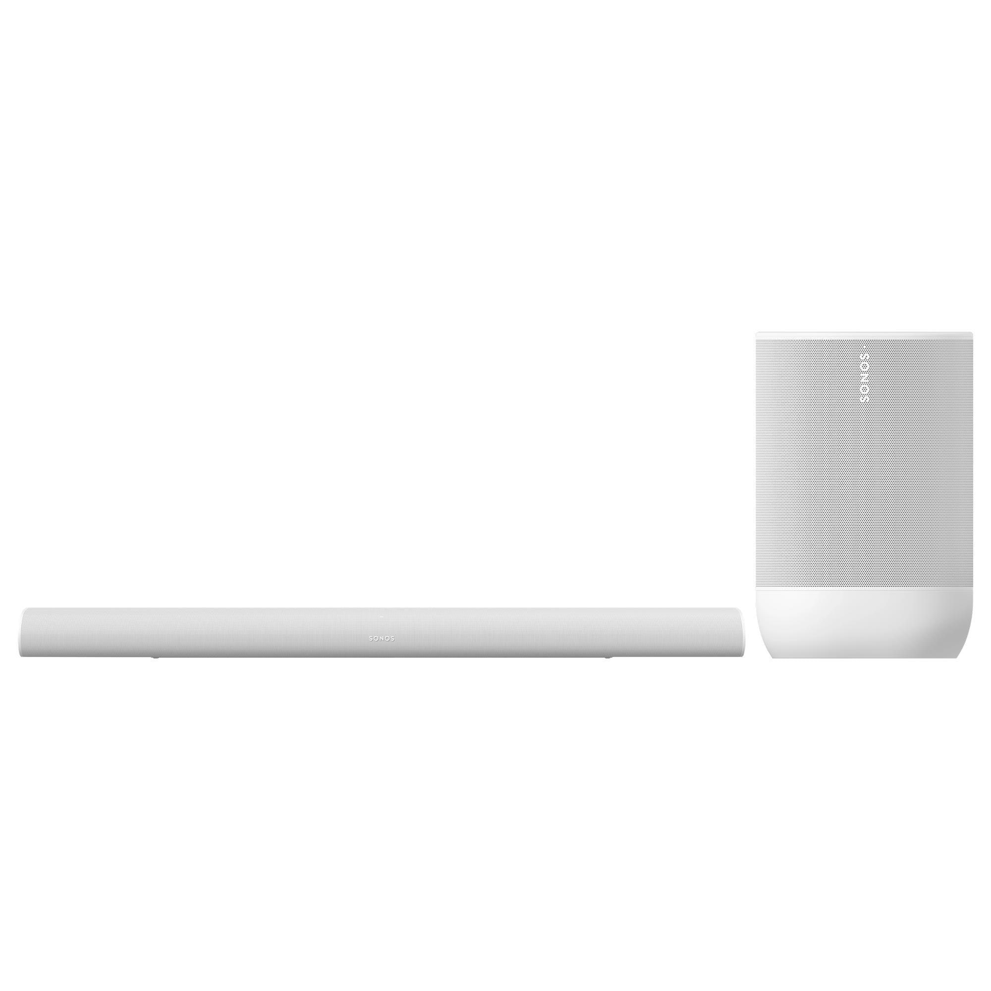 SONOS Arc Ultra Soundbar with Move 2 Portable Speaker in White