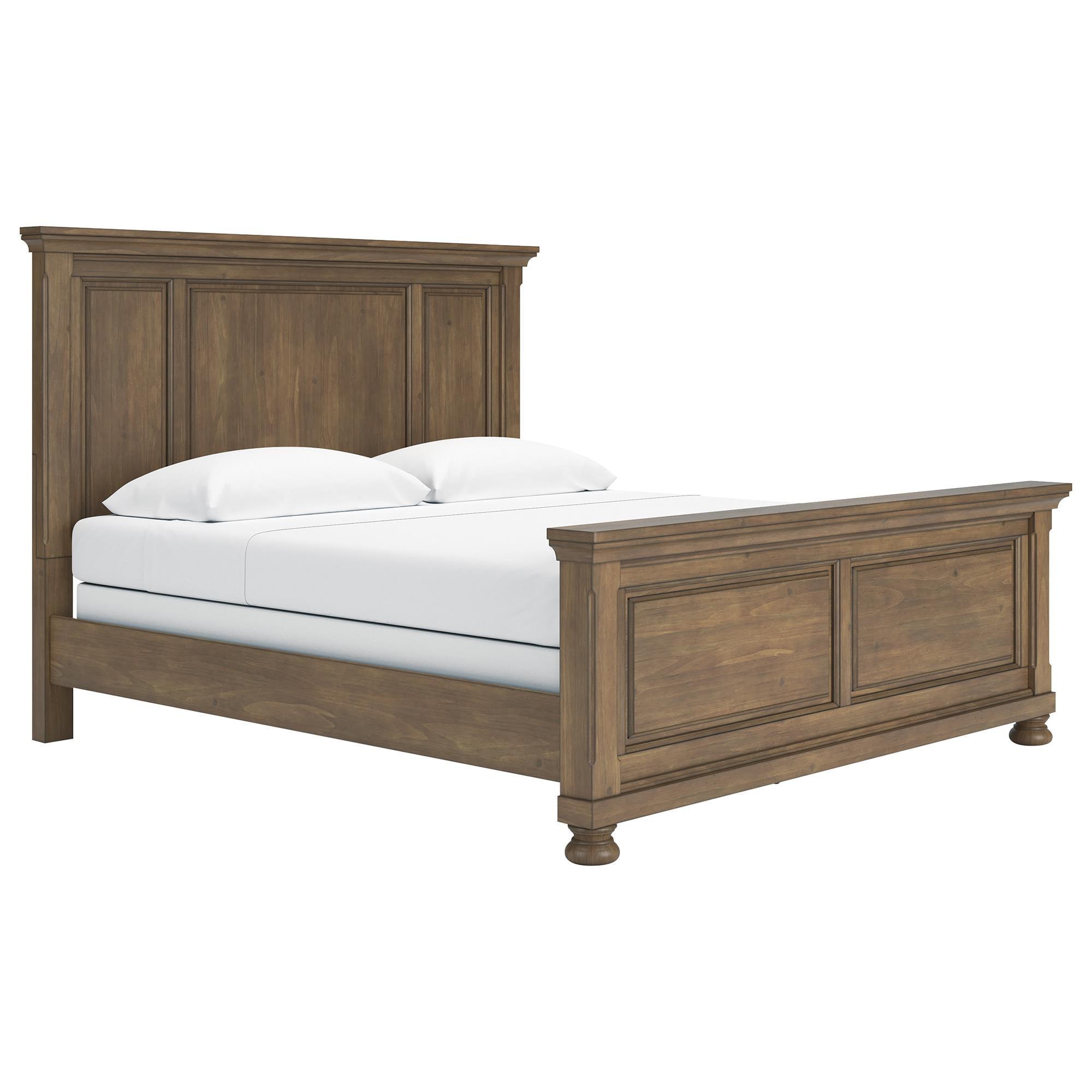 Ashley Feddinger King Panel Bed in Chestnut Brown