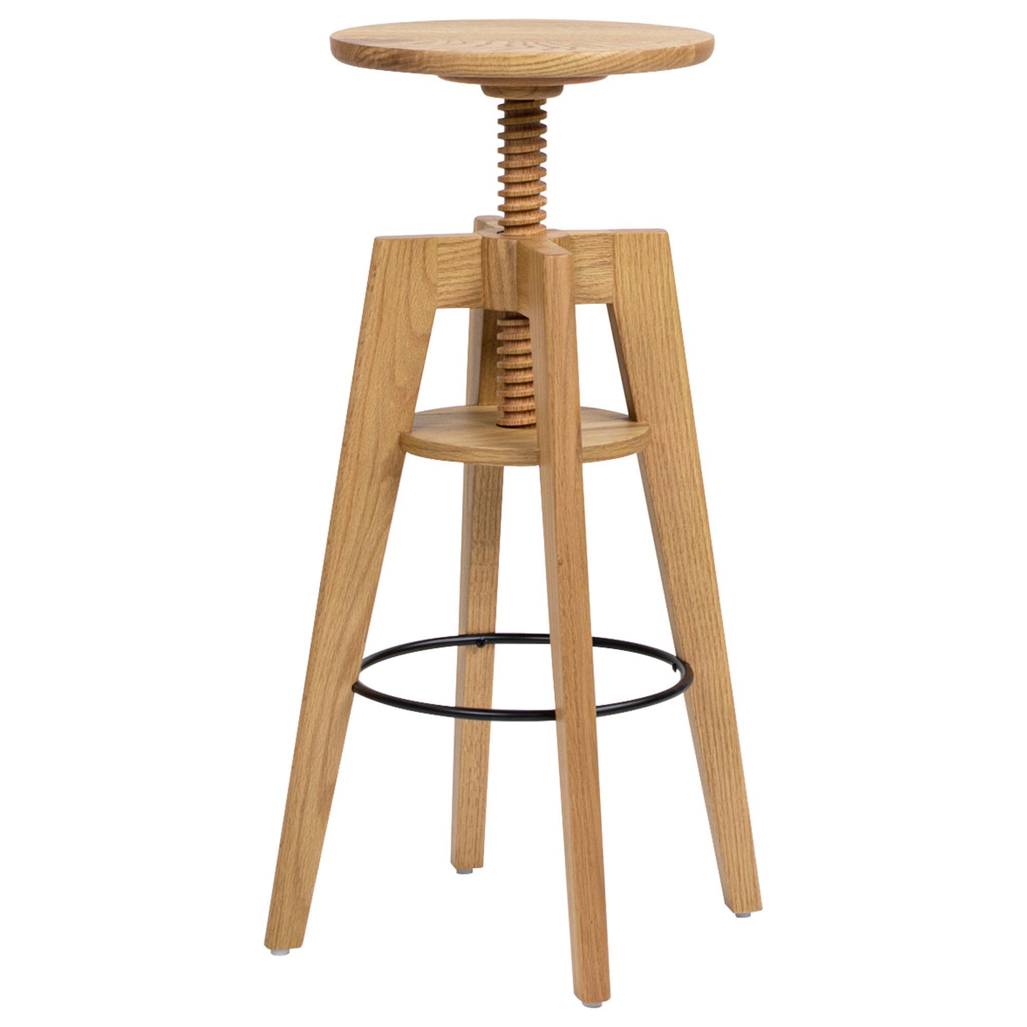 Jennifer Taylor Home Spencer Adjustable Stool in Natural Brown