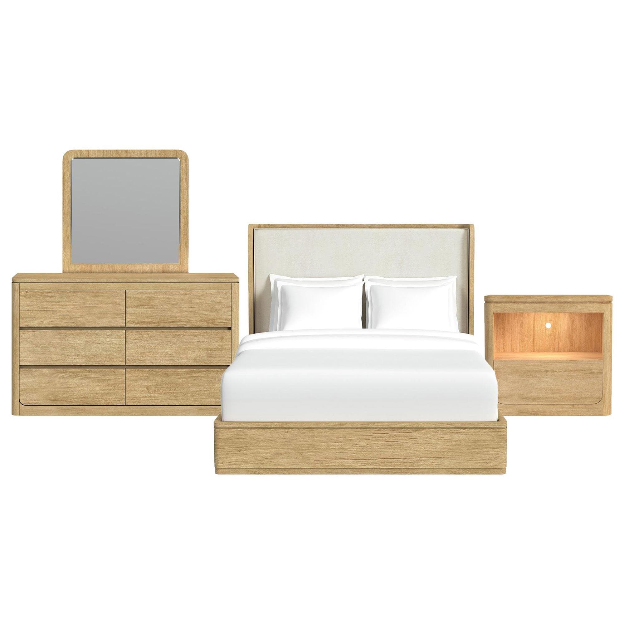 Mayberry Hill Rosalie 4 Piece Queen Panel Bedroom Set in Natural