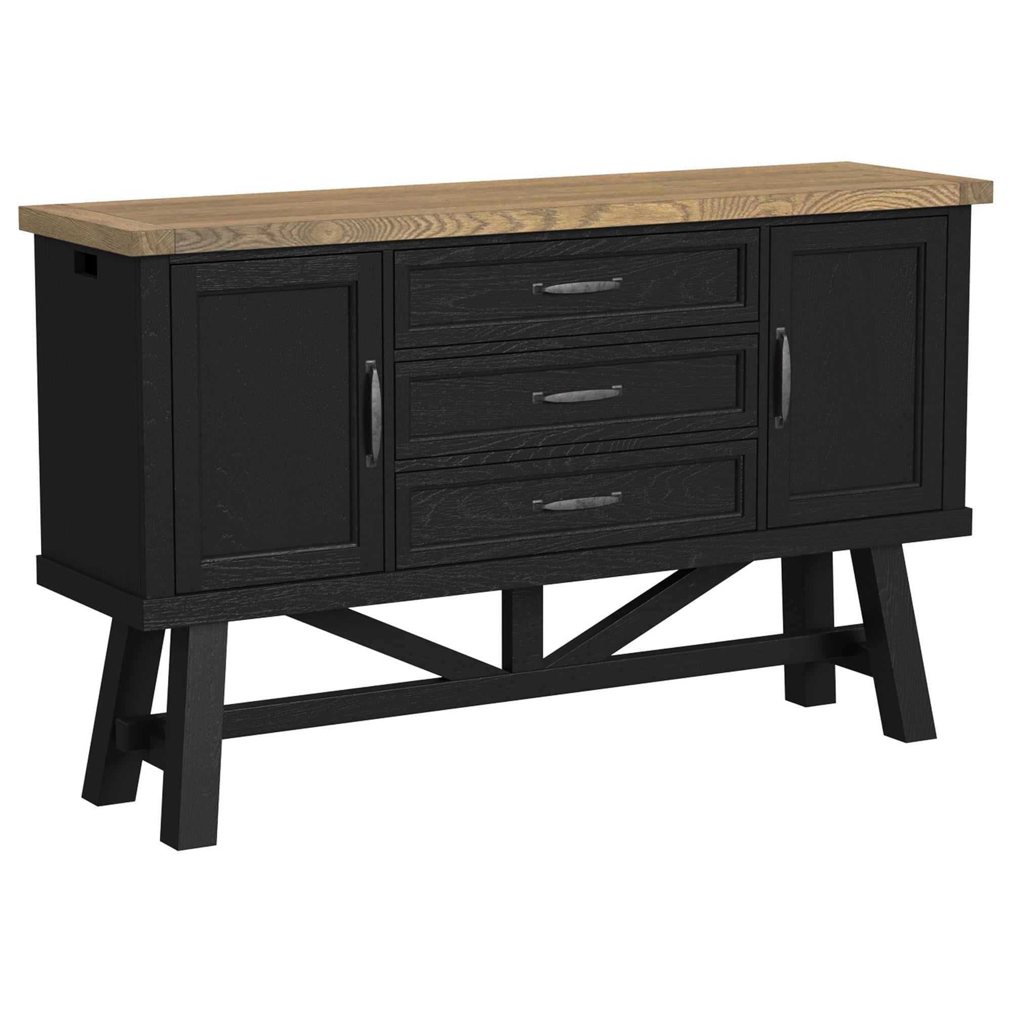 Hawthorne Furniture Hendricks Server in Rustic Wheat and Raven Black