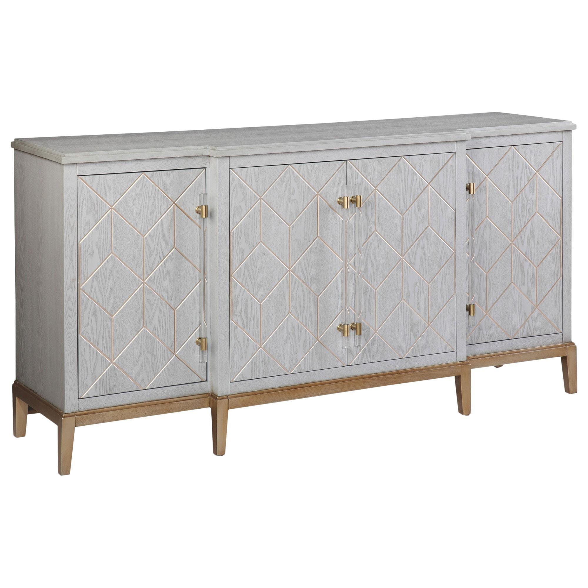 Bassett Mirror Company Perrine 4-Door Server in Soft Graphite and Gold