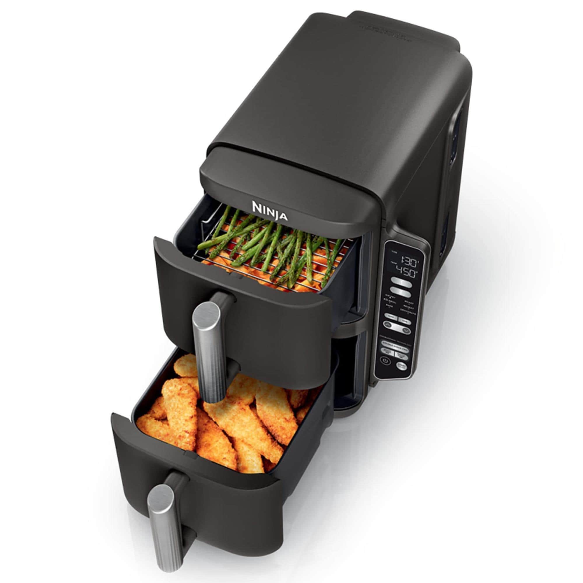 Ninja 8 Qt. 6-in-1 Air Fryer with 2-Basket in Pantone Black
