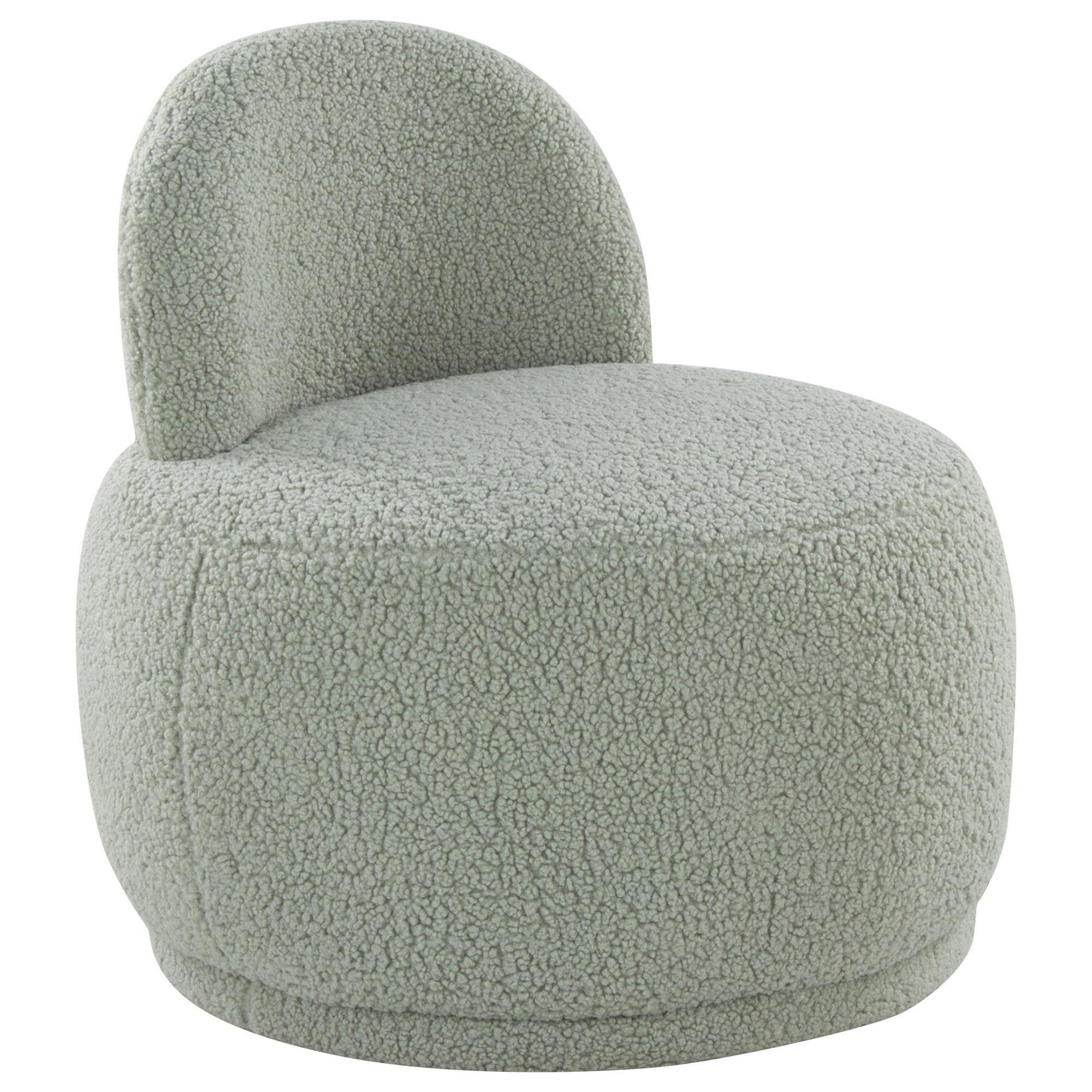 LumiSource Kimi Accent Chair in Green Sherpa