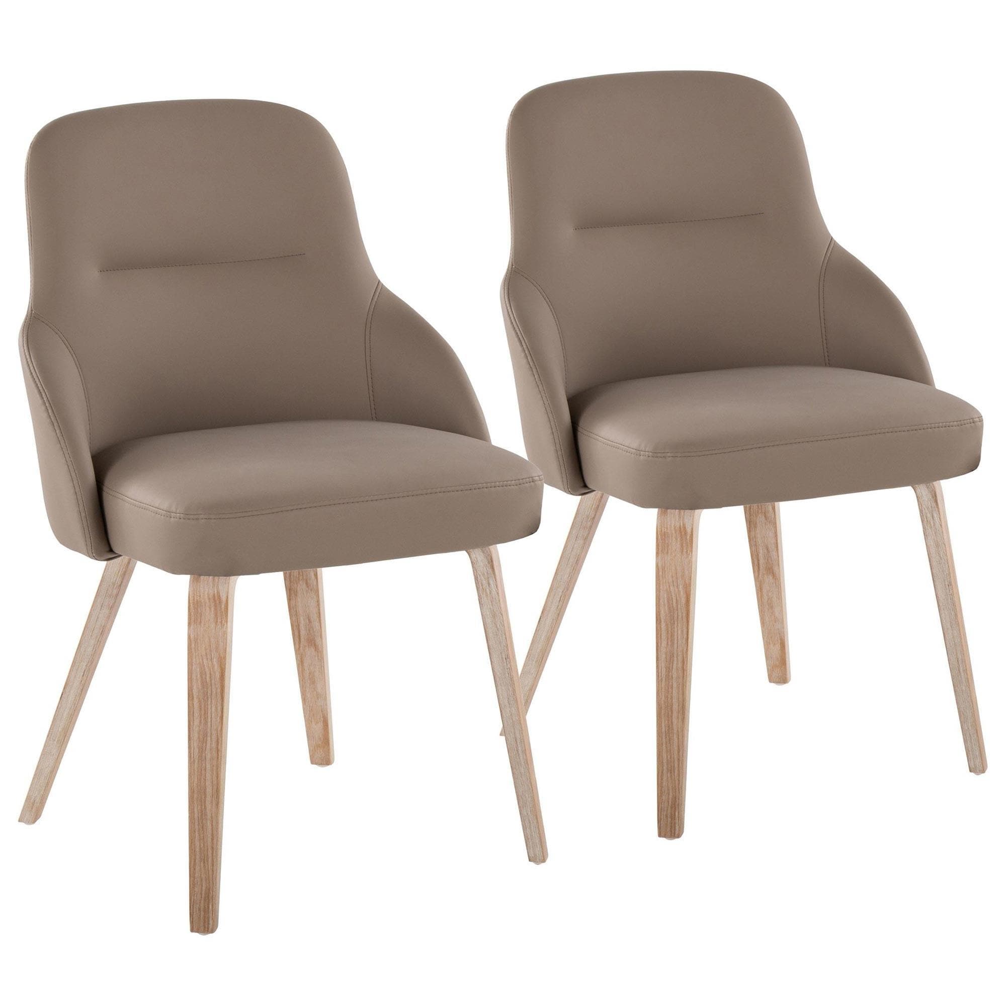 LumiSource York Side Chair with Brown Faux Leather Cushion in