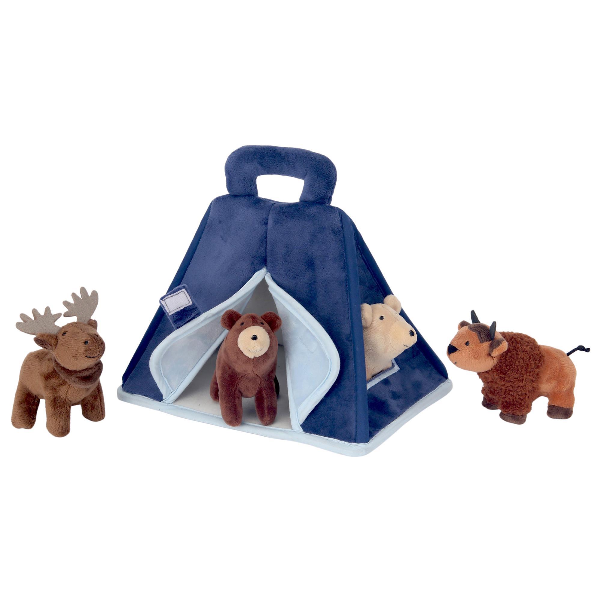 Lambs and Ivy Big Sky Plush Tent with Woodland Stuffed Animals Toy Play Set in Navy Blue, Brown and Cream | Nebraska Furniture Mart Lambs and Ivy Big Sky Plush Tent with Woodland Stuffed Animals Toy Play Set in Navy Blue, Brown and Cream | Nebraska Furniture Mart