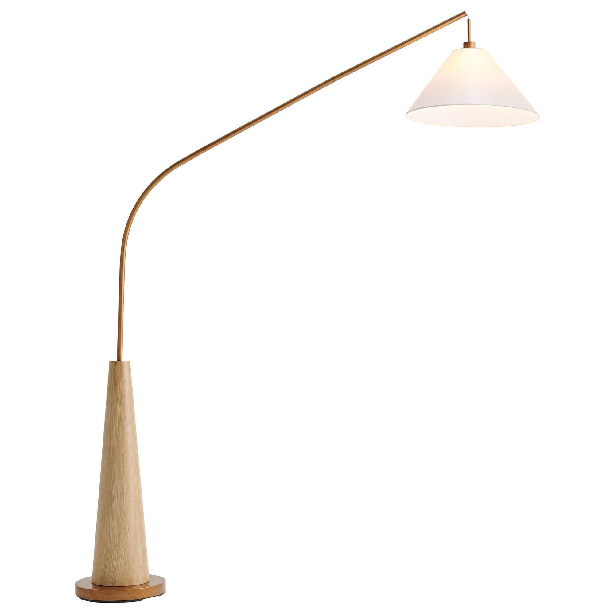 Lite Source Flann Arch Floor Lamp in Antique Brass and Natural