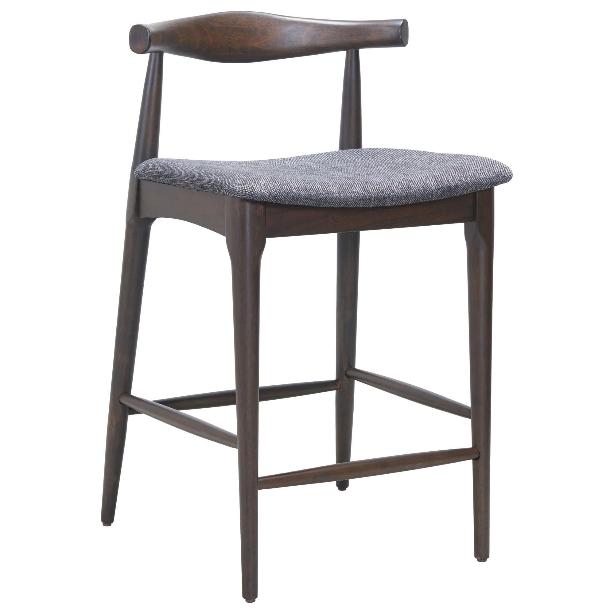 Zuo Modern Tuzka Bar Stool in Gray & Espresso