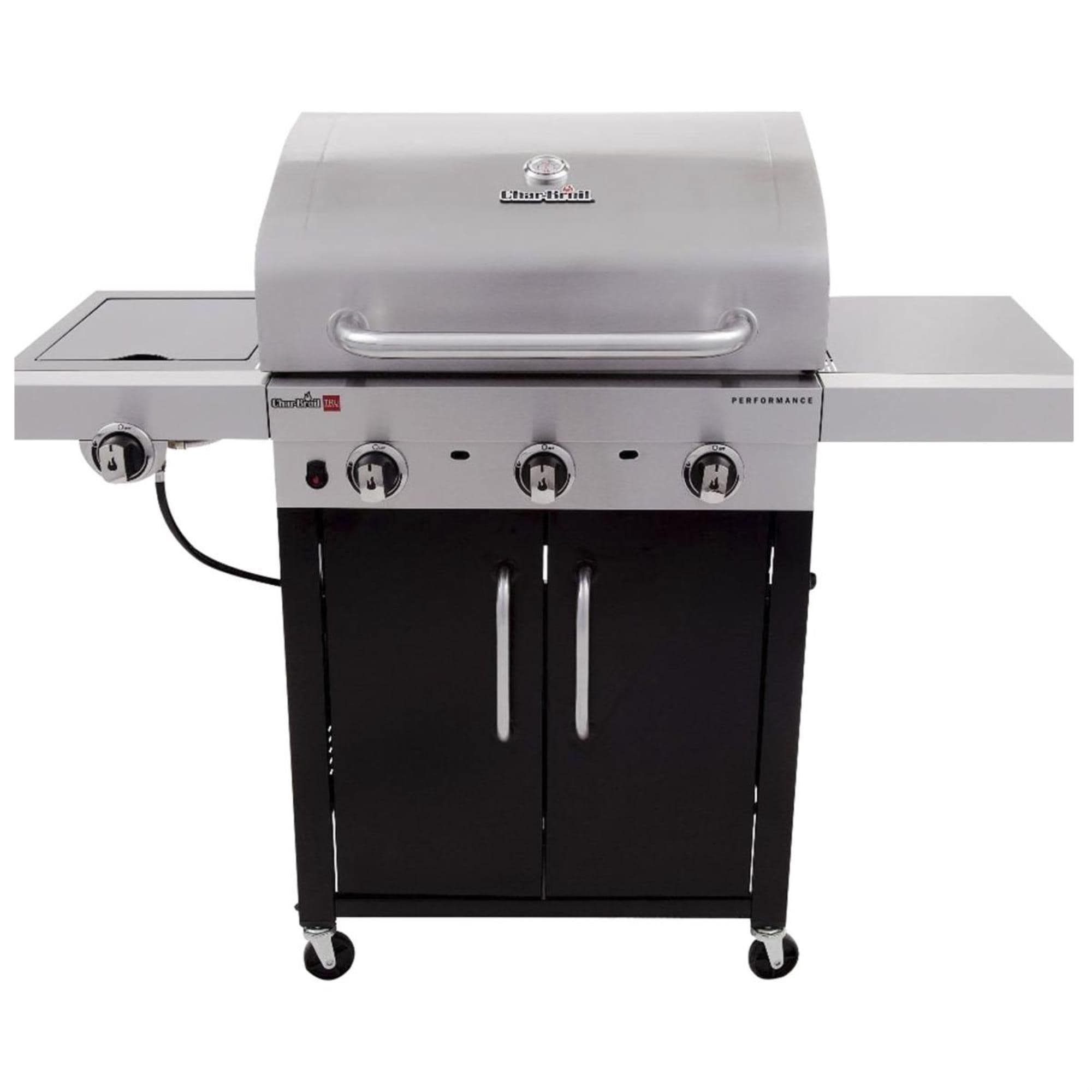 Char Broil Performance 3 Burner Liquid Propane Grill In Stainless Steel And Black Nebraska Furniture Mart