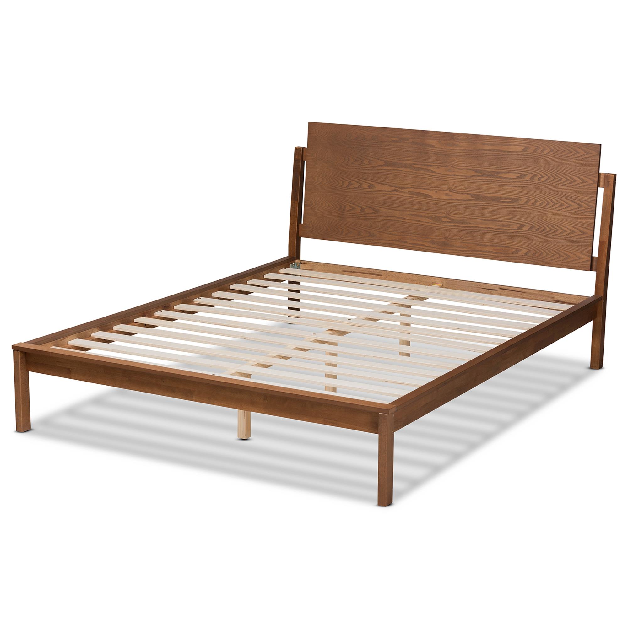 Baxton Studio Giuseppe Full Platform Bed in Walnut Brown | NFM