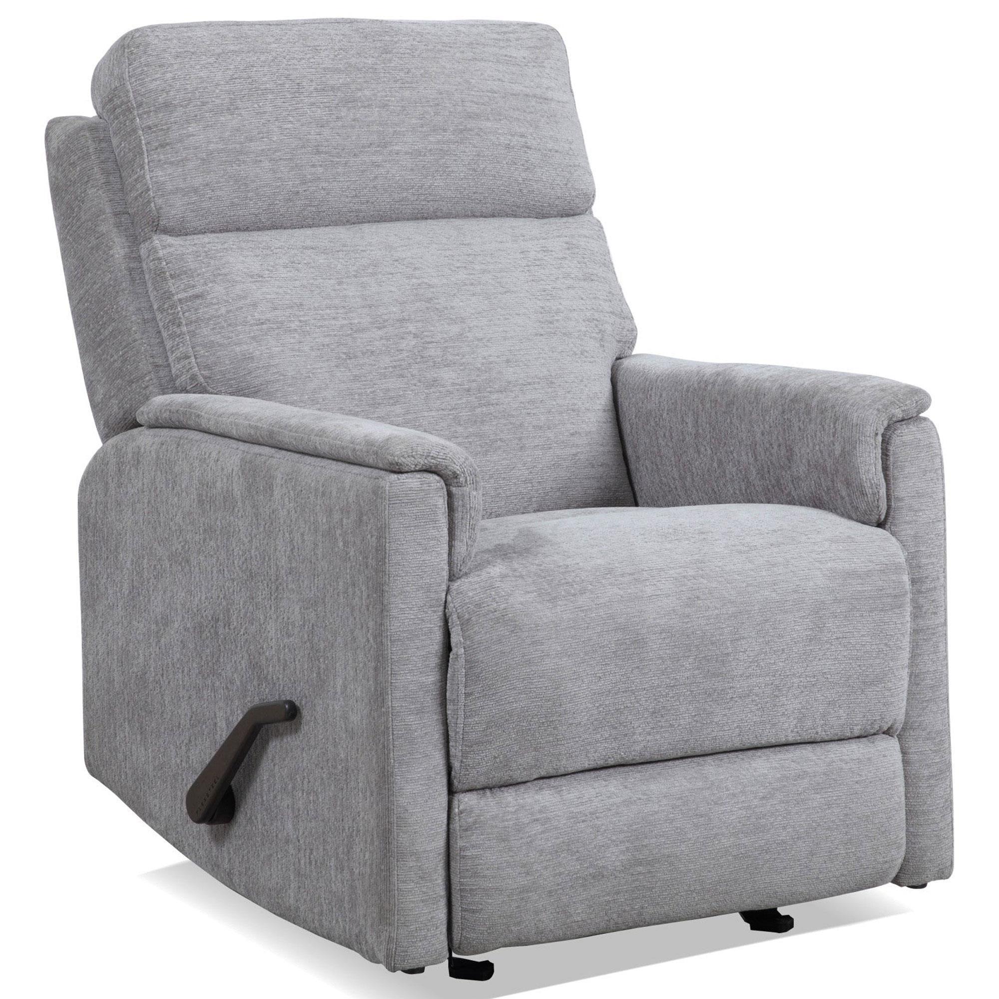 Flexsteel Compact Manual Gliding Recliner in Moon Gray