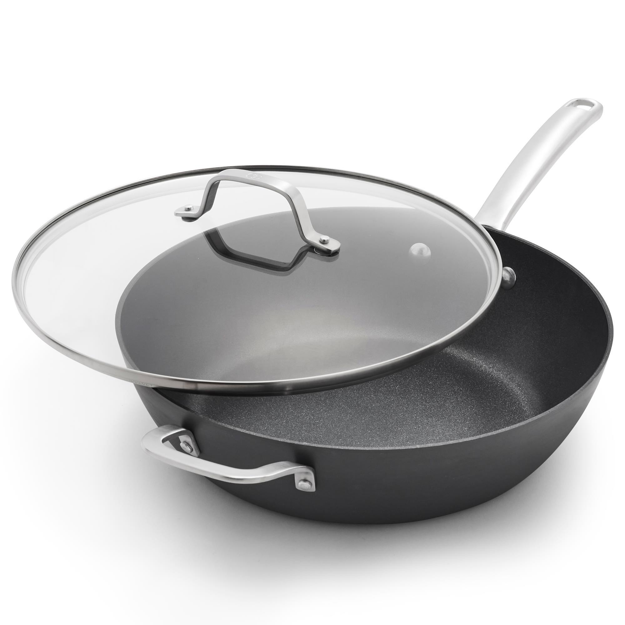 12-Inch Deep Nonstick Frying Pan with Lid