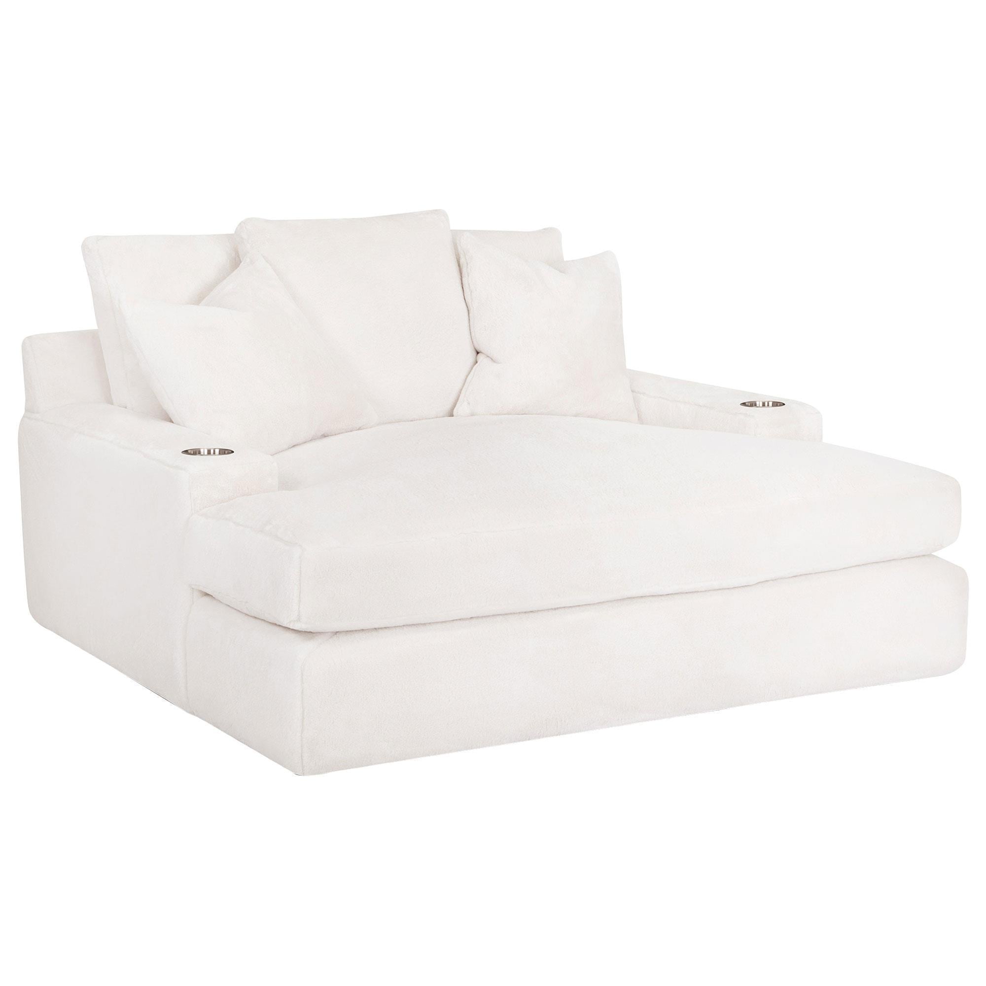 Moore Furniture Grand Home Theatre Chaise Lounge in Badgley Pearl
