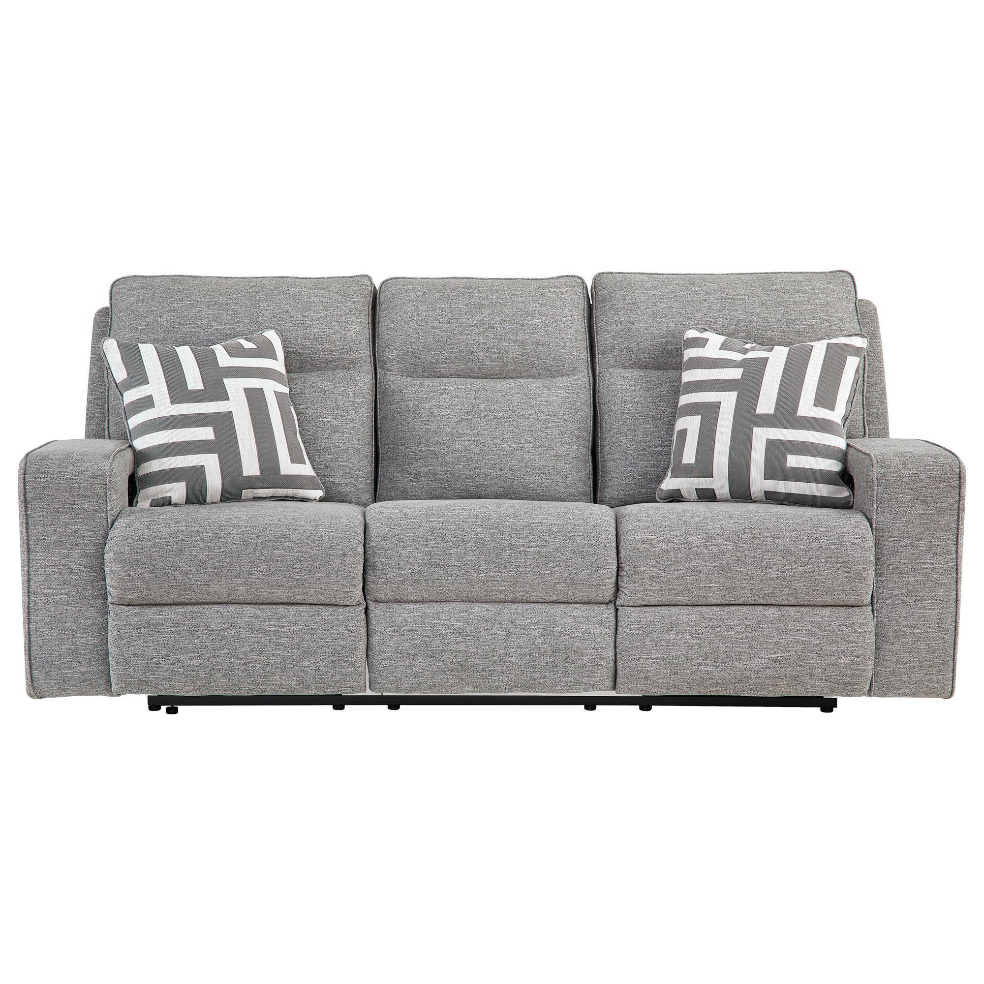 Signature Design by Ashley Biscoe Power Reclining Sofa in Pewter NFM
