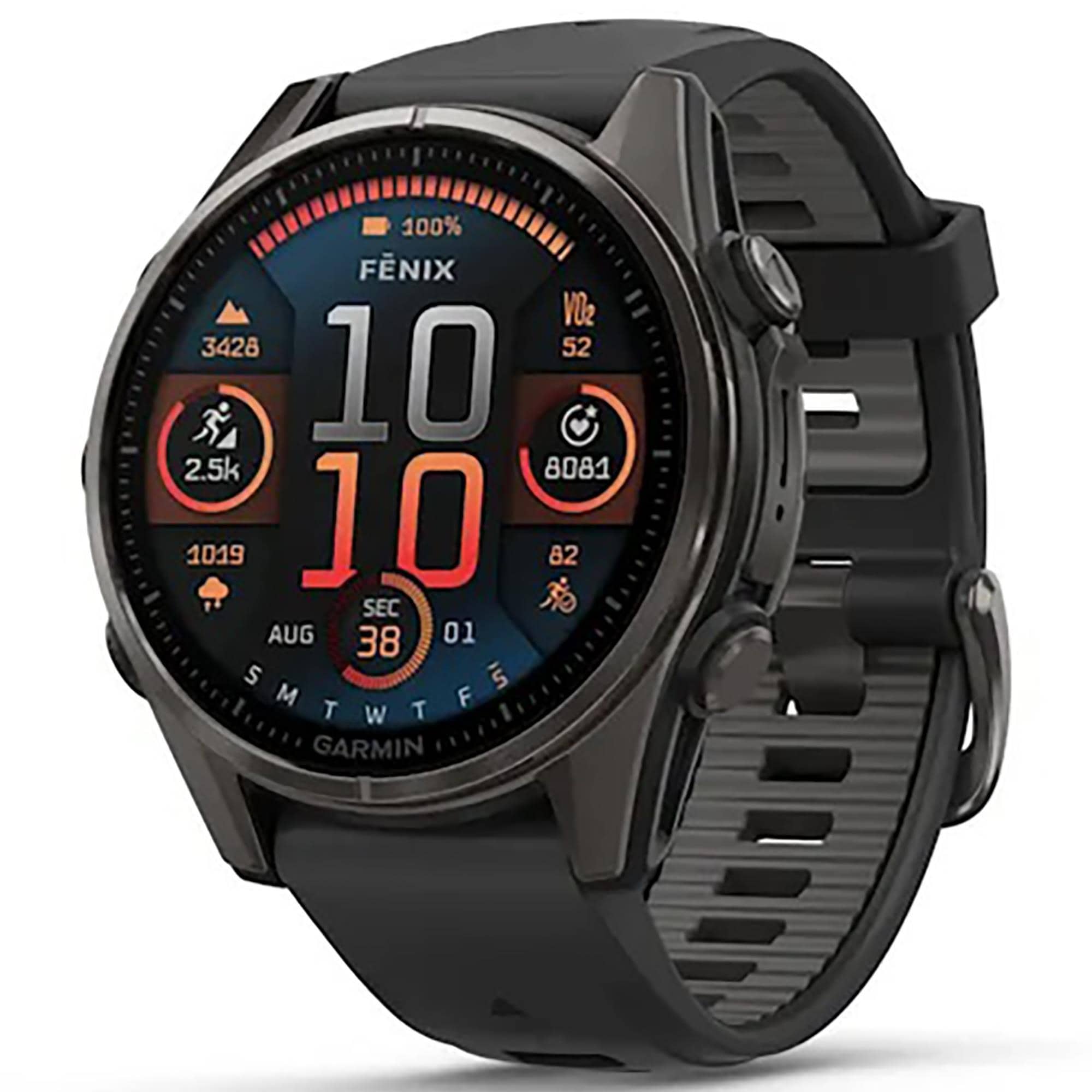 Garmin fenix 8 Sapphire AMOLED Smartwatch 47mm Carbon Gray DLC 
