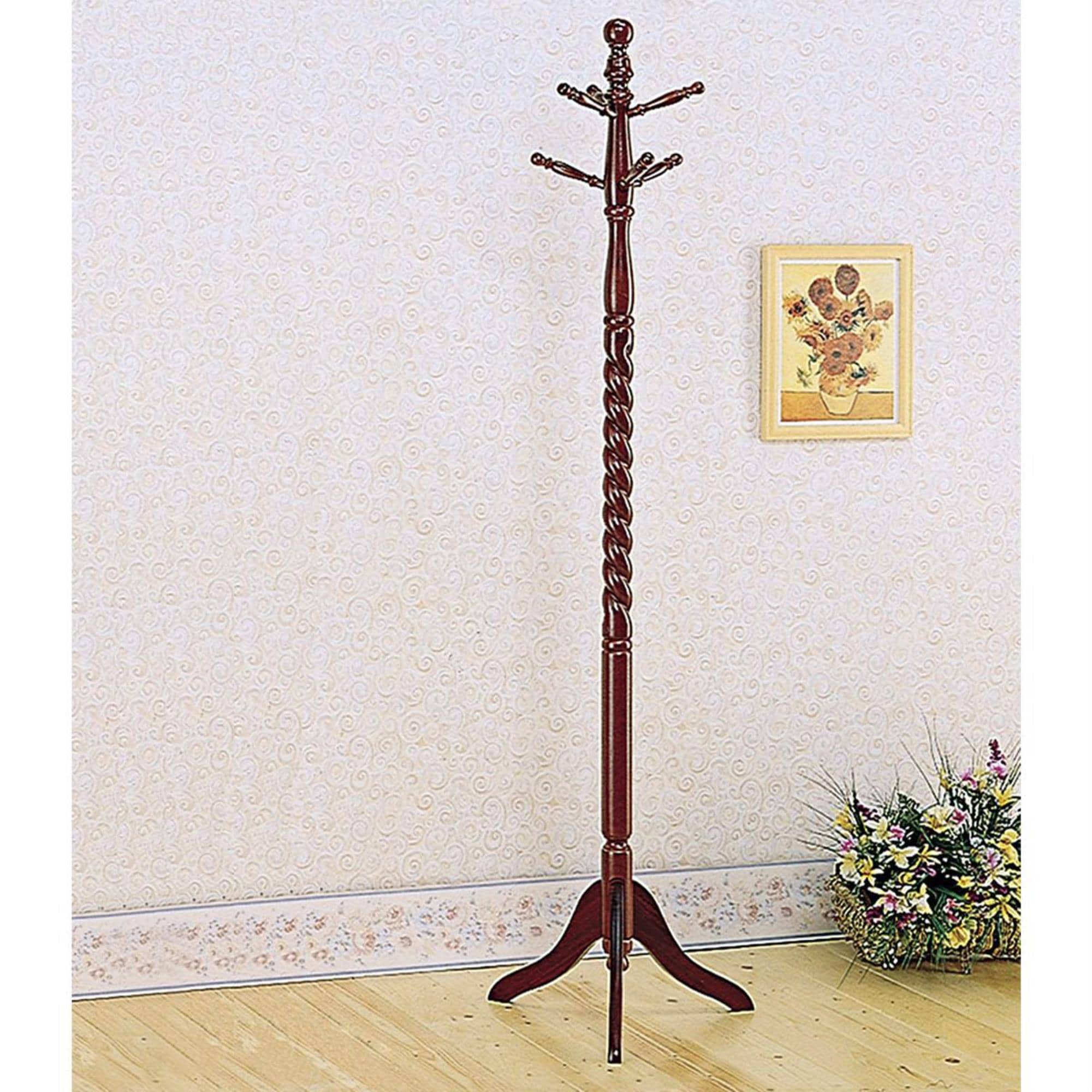 Pacific Landing Coat Rack Withe Twisted Post Warm Cherry