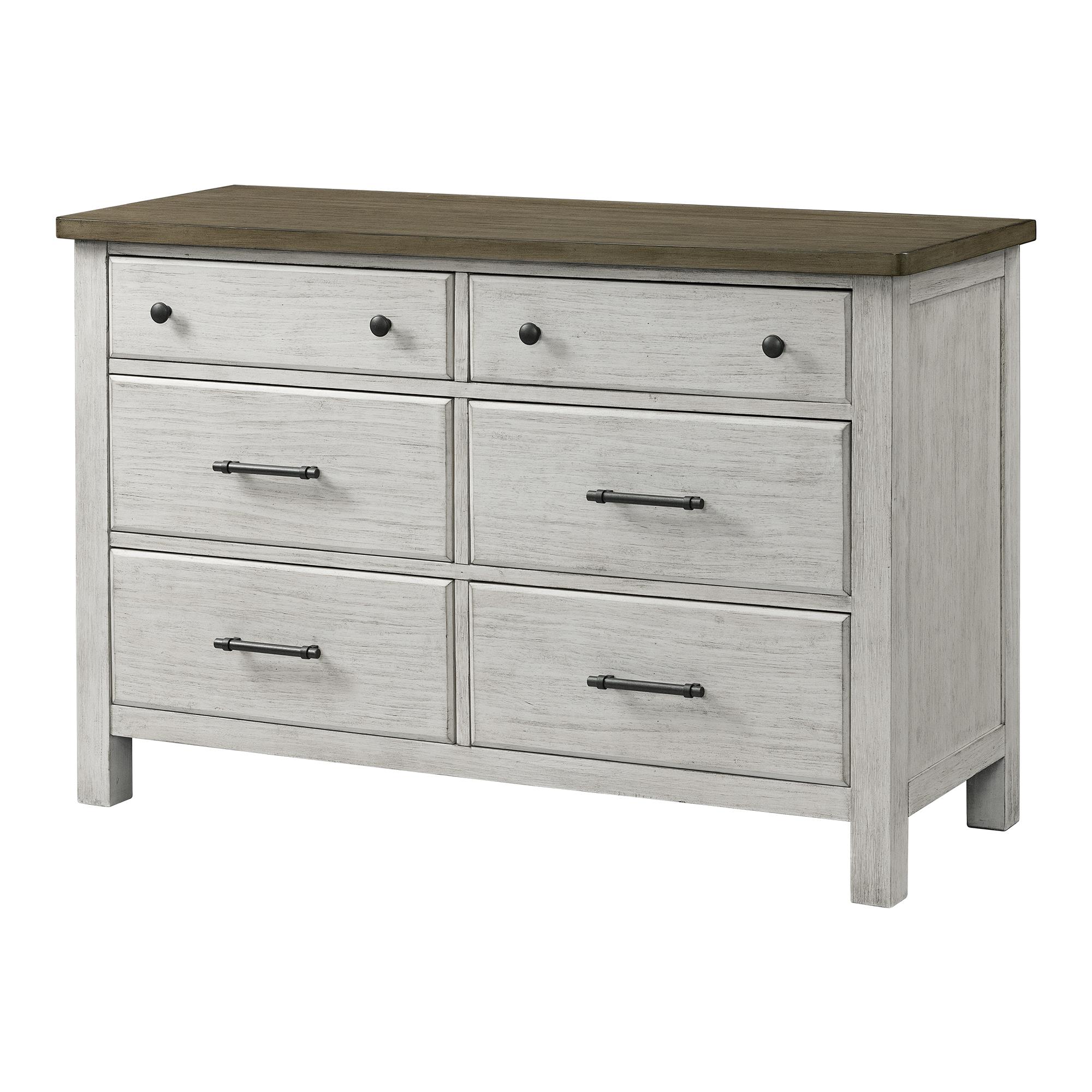 Eastern Shore Timber Ridge 6Drawer Double Dresser in Weather White and