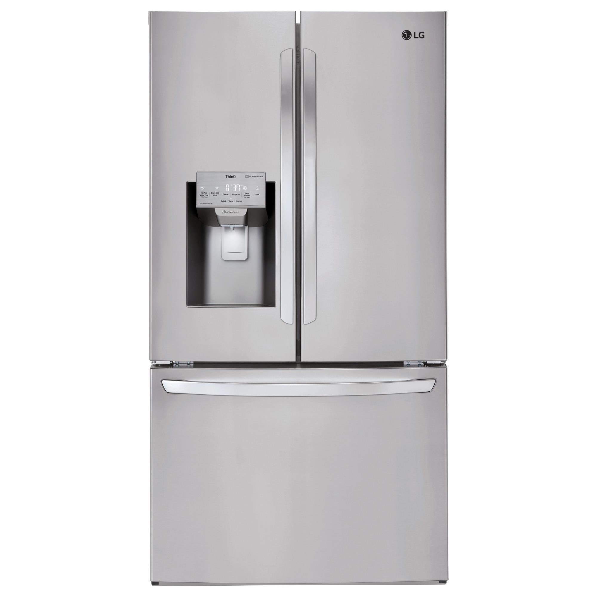 Lg 22 Cu Ft 3 Door Counter Depth French Door Refrigerator In Stainless Steel With Dual Icemakers Nebraska Furniture Mart