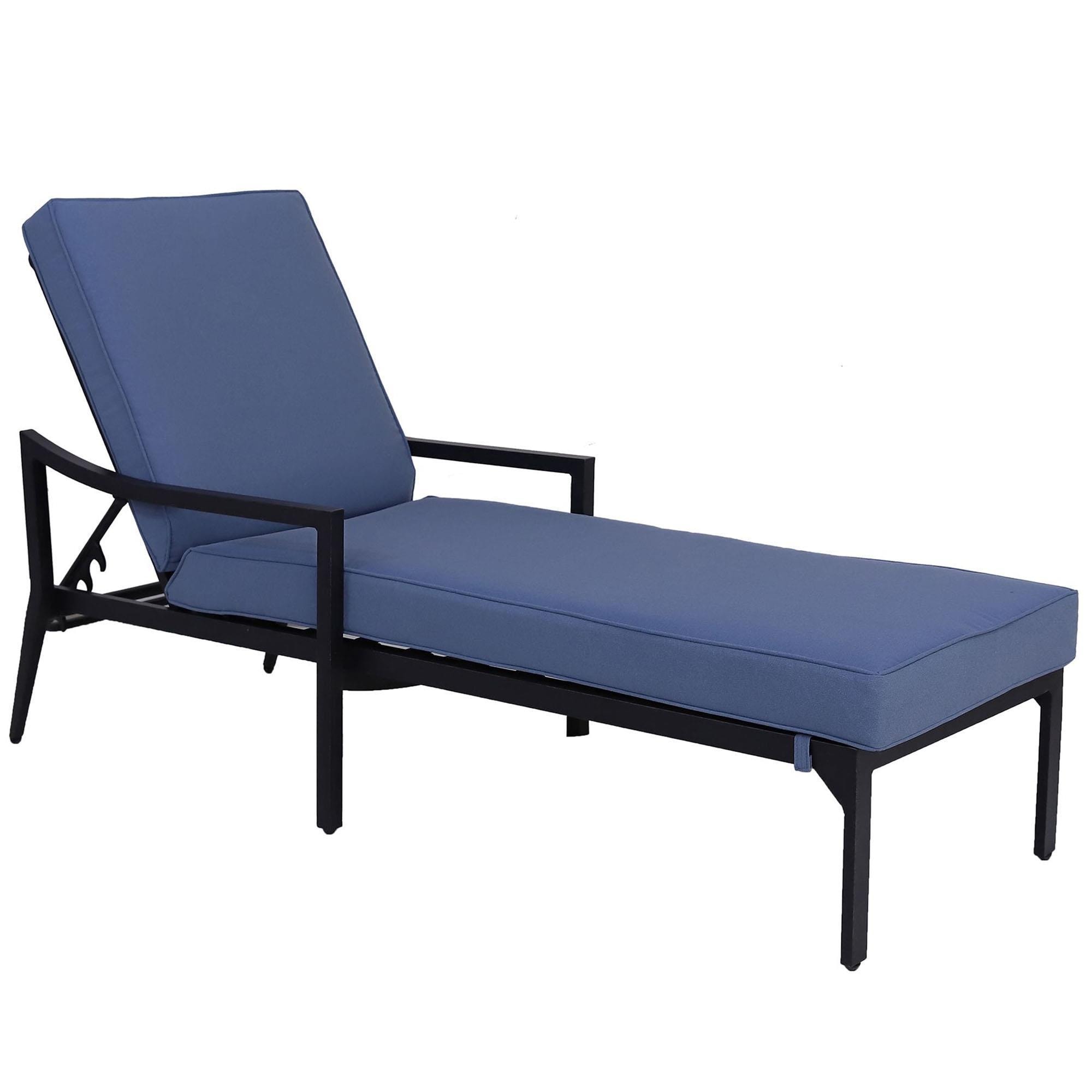 Gathercraft Charlotte Chaise Lounge w/ Cushion in Splendor Denim