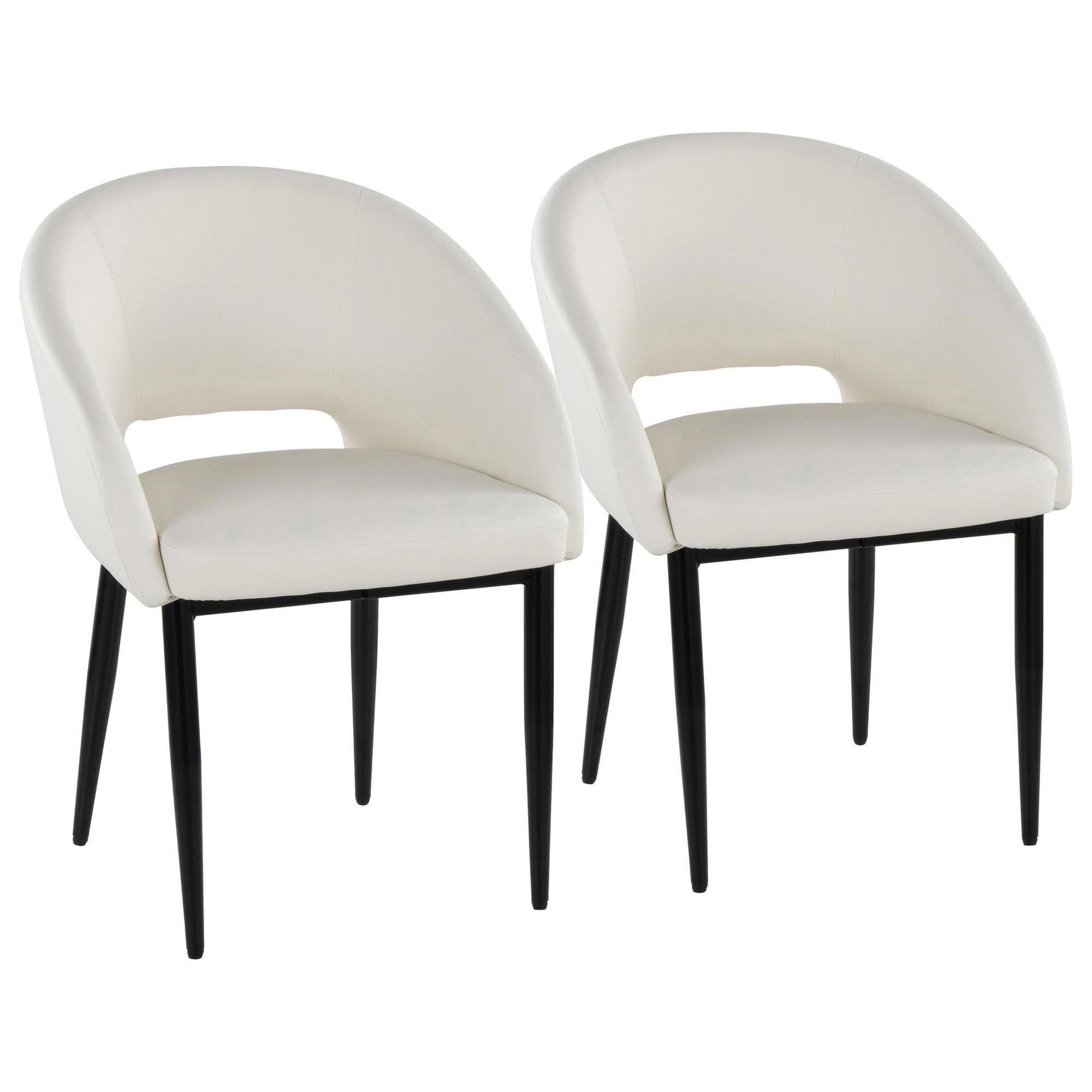 LumiSource Renee Upholstered Contemporary Chair in Black Metal and