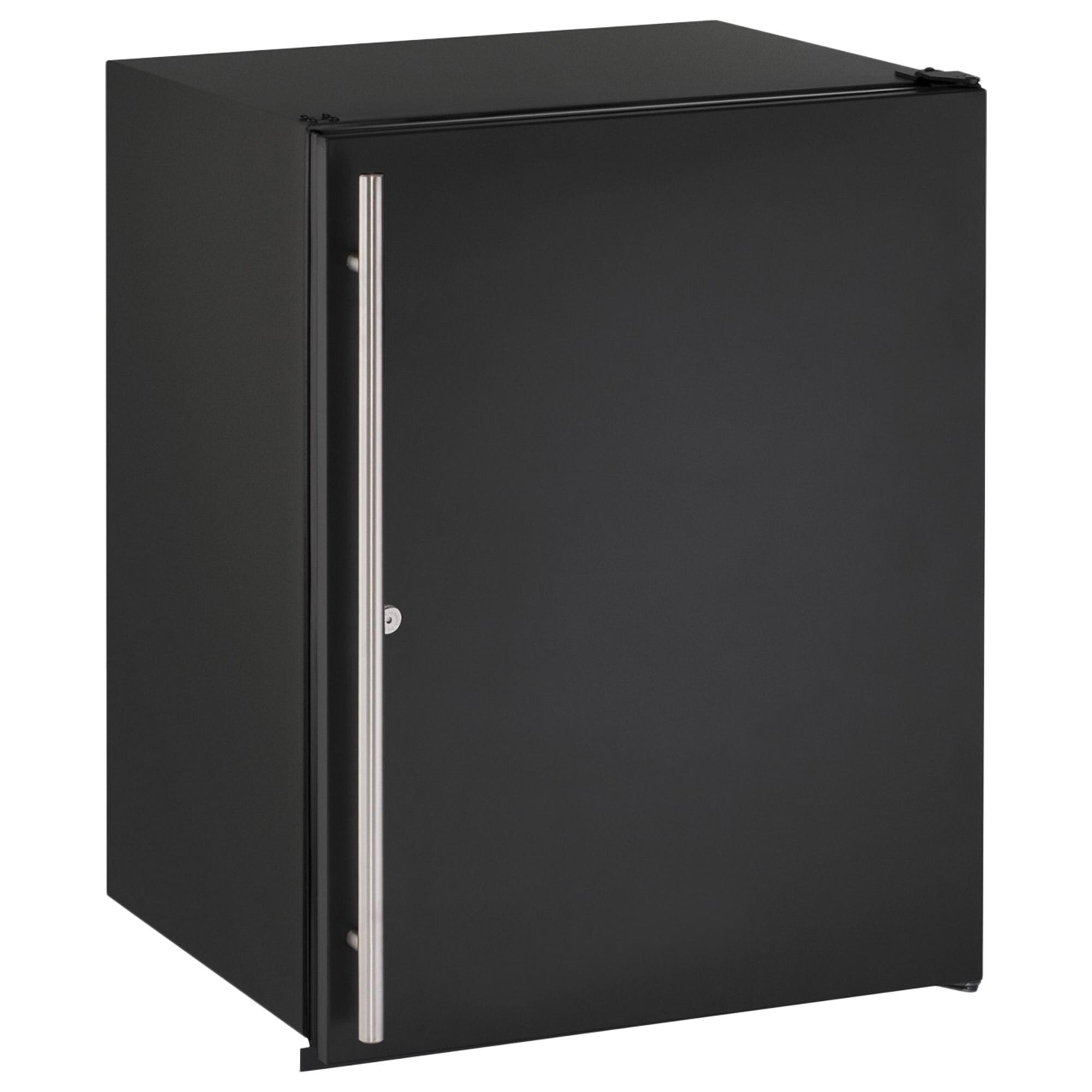 ULine 24" Undercounter Refrigerator with Lock Reversible Hinge in Black Nebraska Furniture Mart