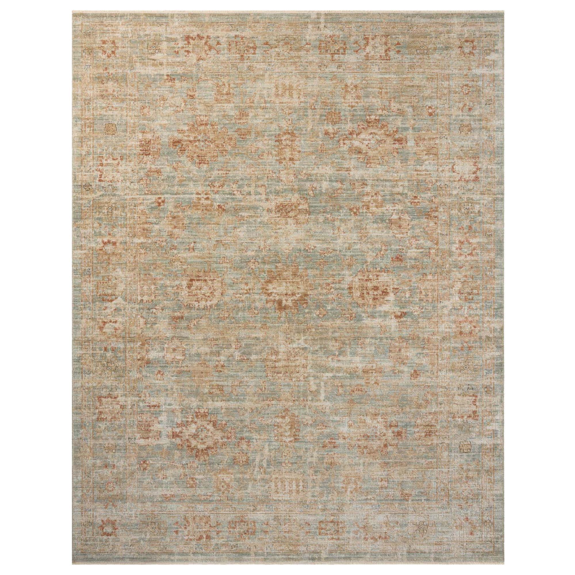 Landscape Products ラグ(リン) Loloi Heritage 13' x 16' Aqua and Terracotta Area Rug