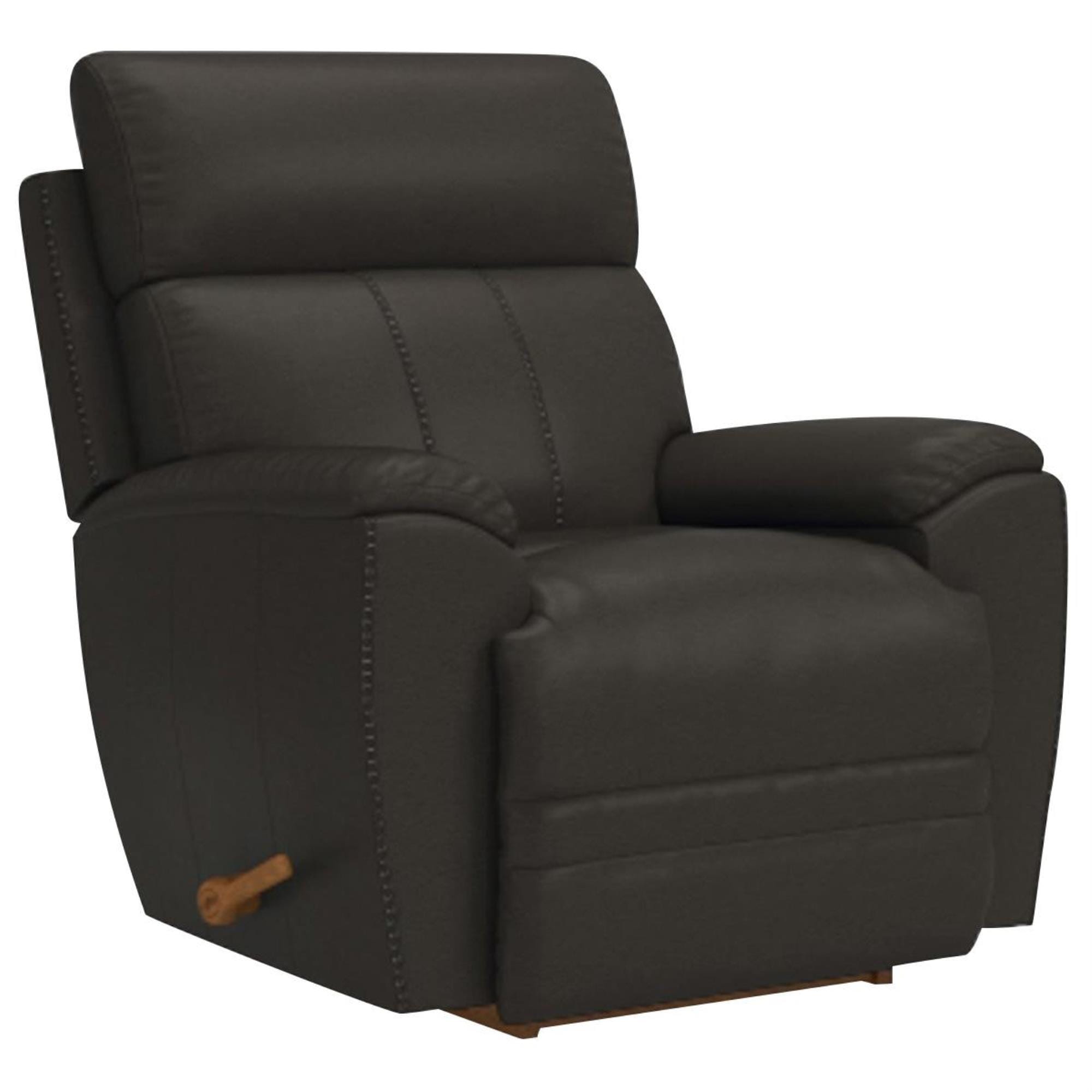 LaZBoy Talladega Leather Manual Rocking Recliner in Shitake