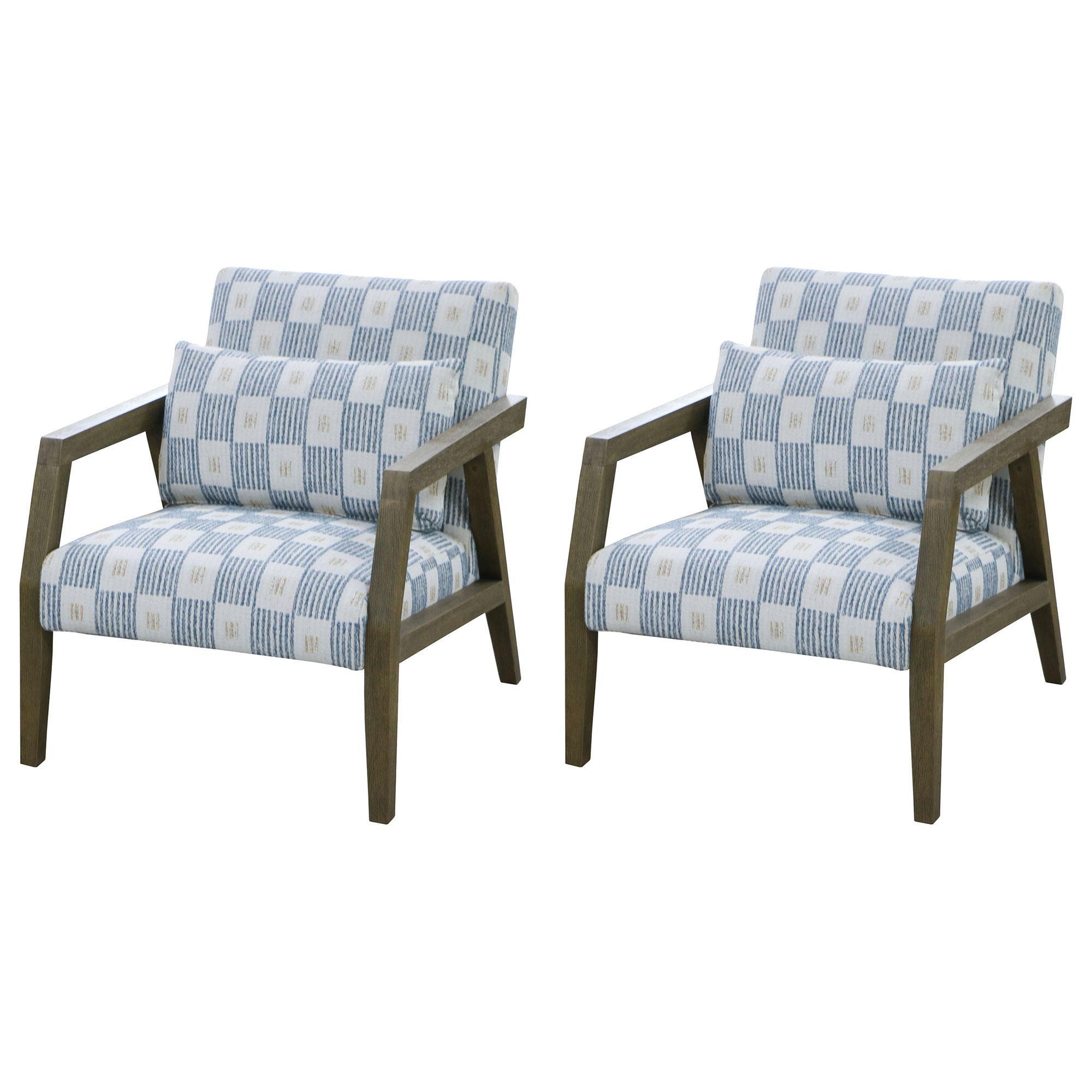 Fulton Home Arm Chair in Offshore Blue (Set of 2)