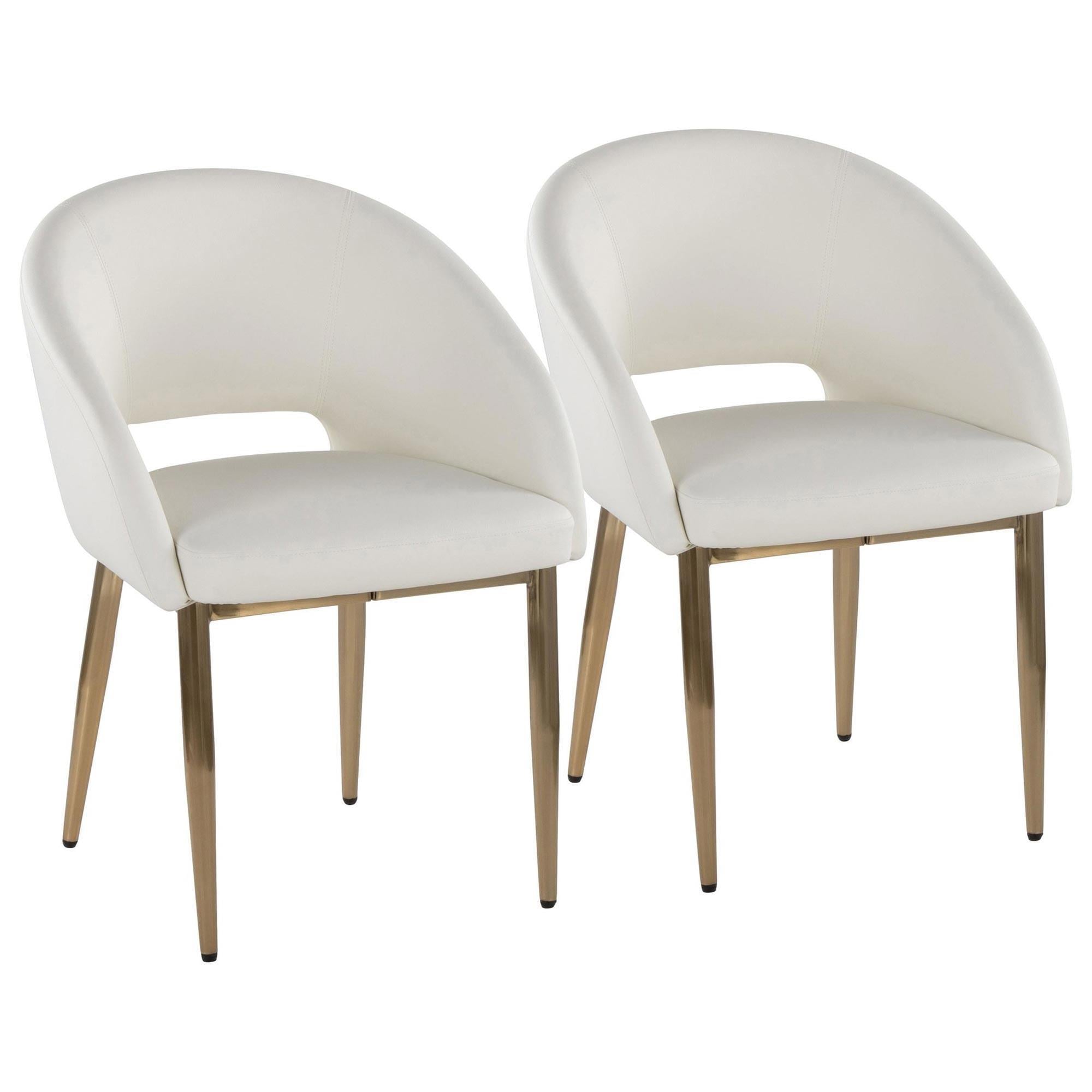 LumiSource Renee Upholstered Contemporary Chair in Black Metal and