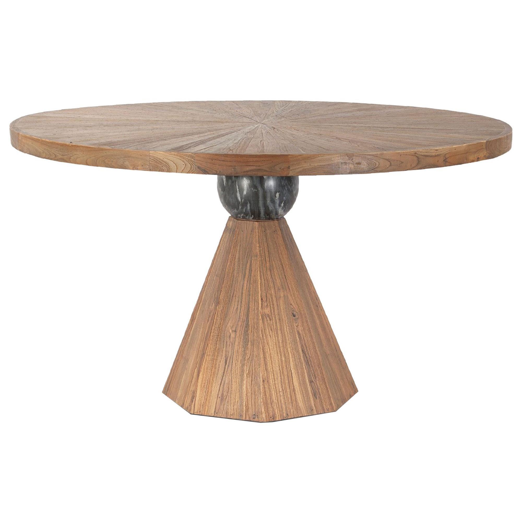 Home Trends & Design Eiffel 54" Round Dining Table in Teak Table Only