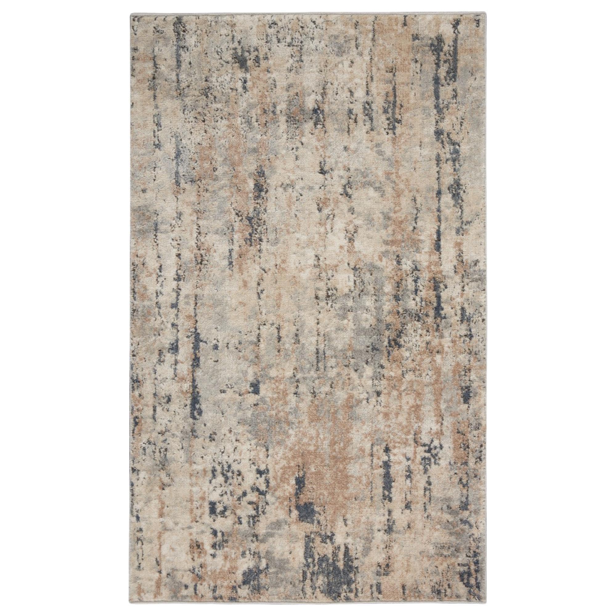 Nourison Quarry QUA01 3' x 5' Beige and Grey Area Rug NFM