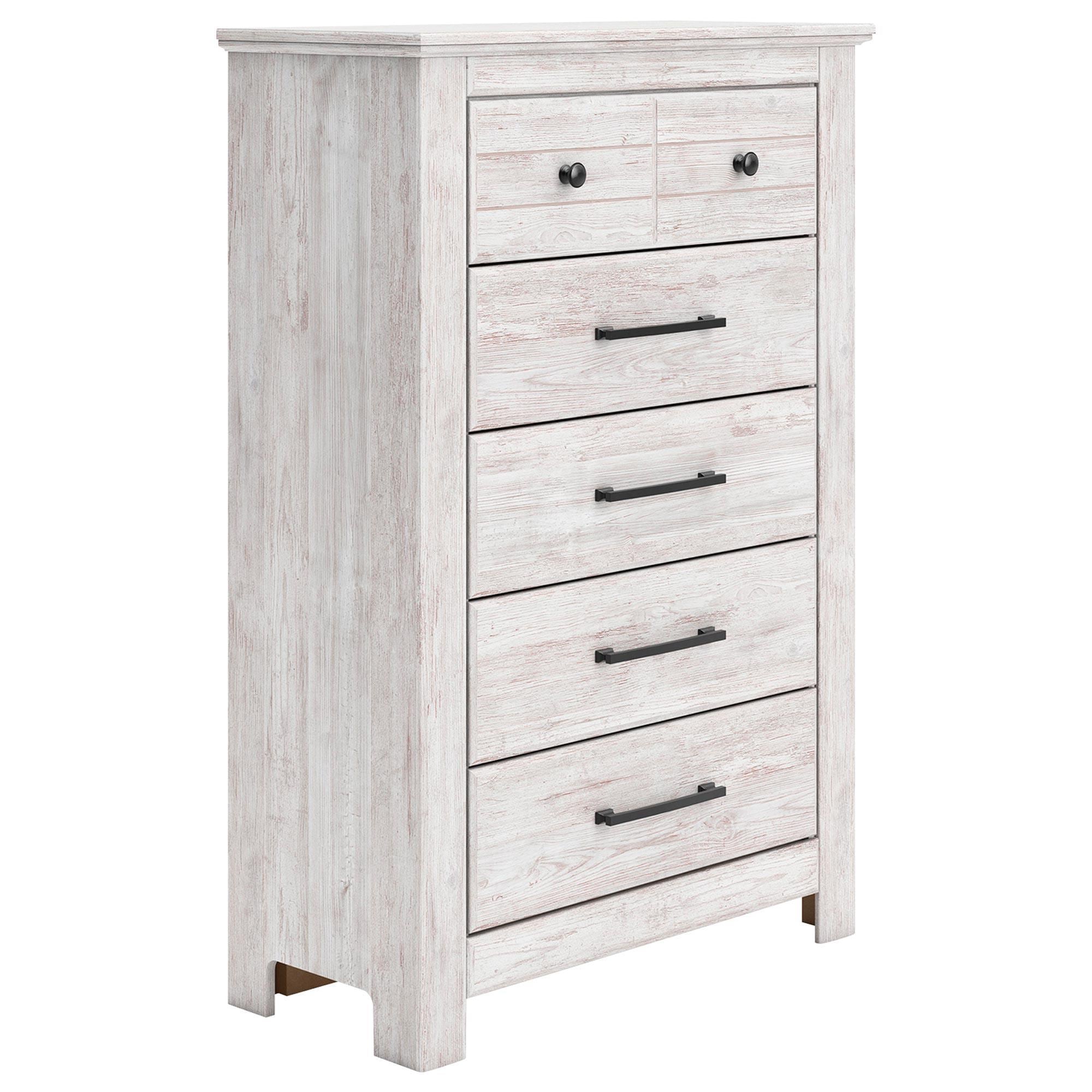 Ashley Makidern 5 Drawer Chest in Whitewash