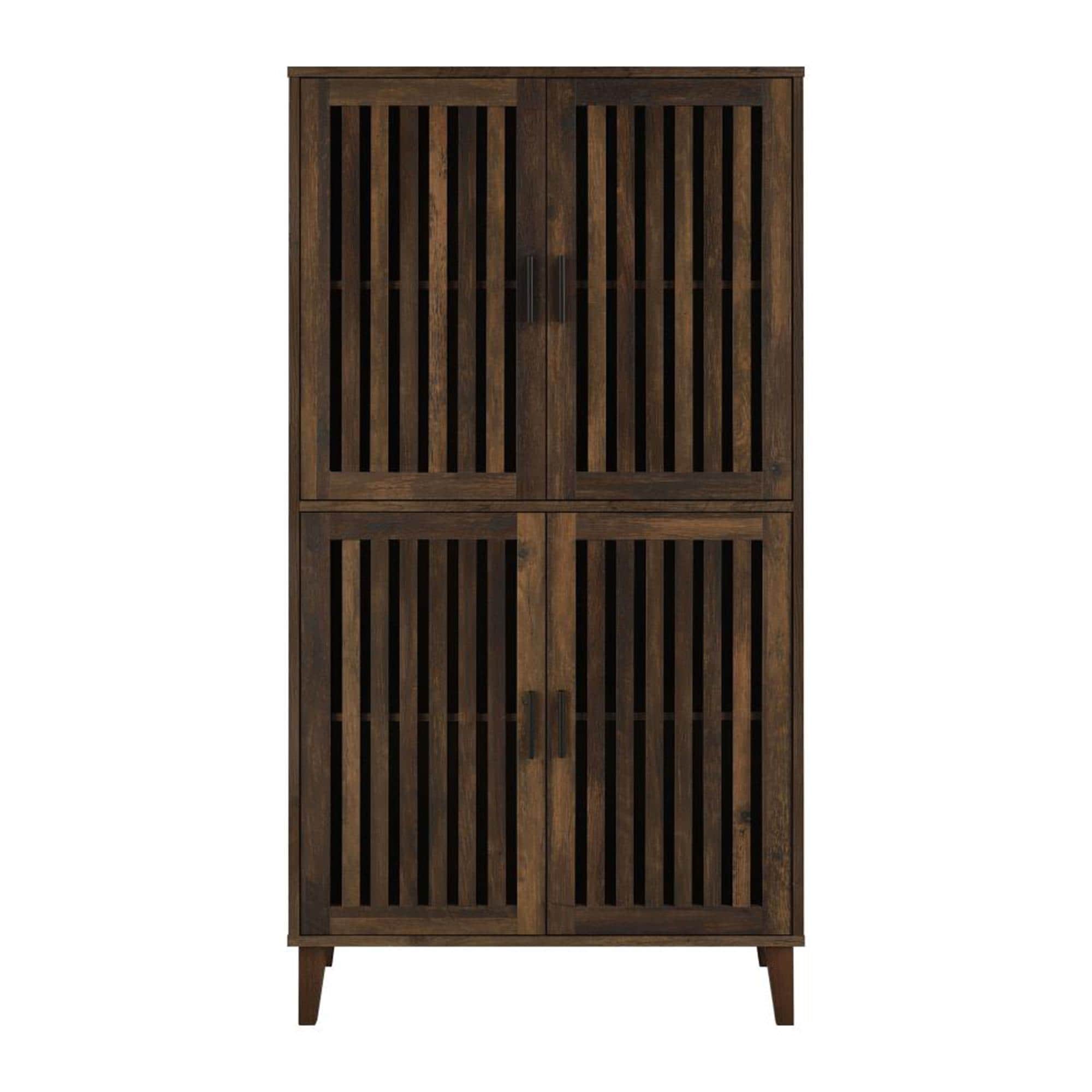 Pacific Landing Elouise Tall Accent Cabinet in Dark Pine